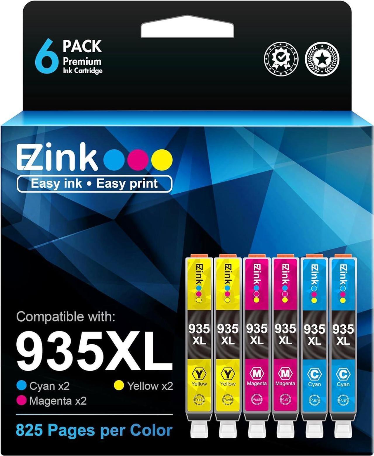 E-Z Ink (TM Compatible Ink Cartridge Replacement  935 935XL 935XL High Yield to use with HP Officejet 6812 6815 6230 6830 6220 6800 6820 6822 6825 6835 6836 Printer(2 Cyan 2 Magenta 2 Yellow)