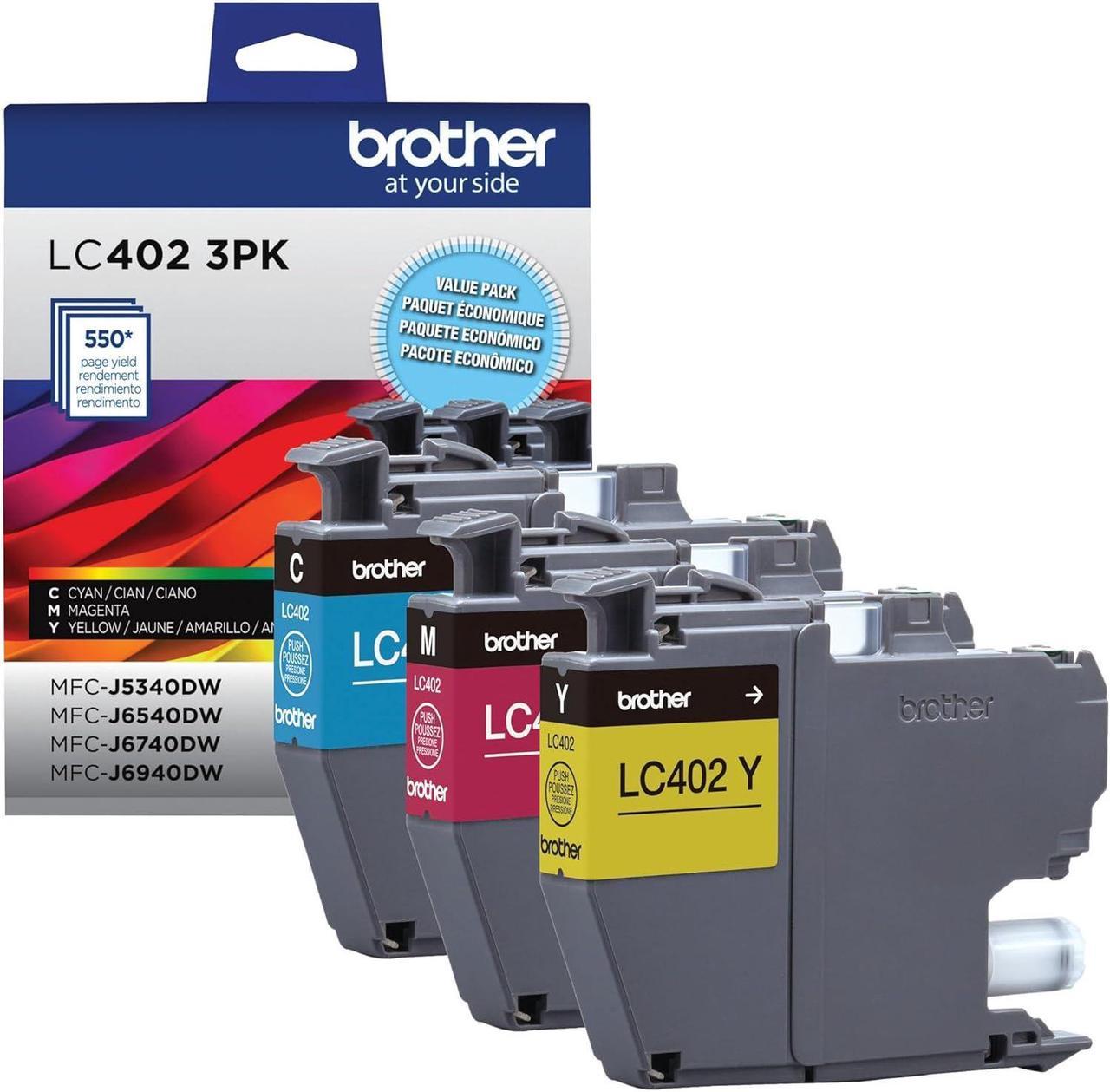 Brother Genuine LC4023PKS 3-Pack of Standard Yield Colour Ink Cartridges