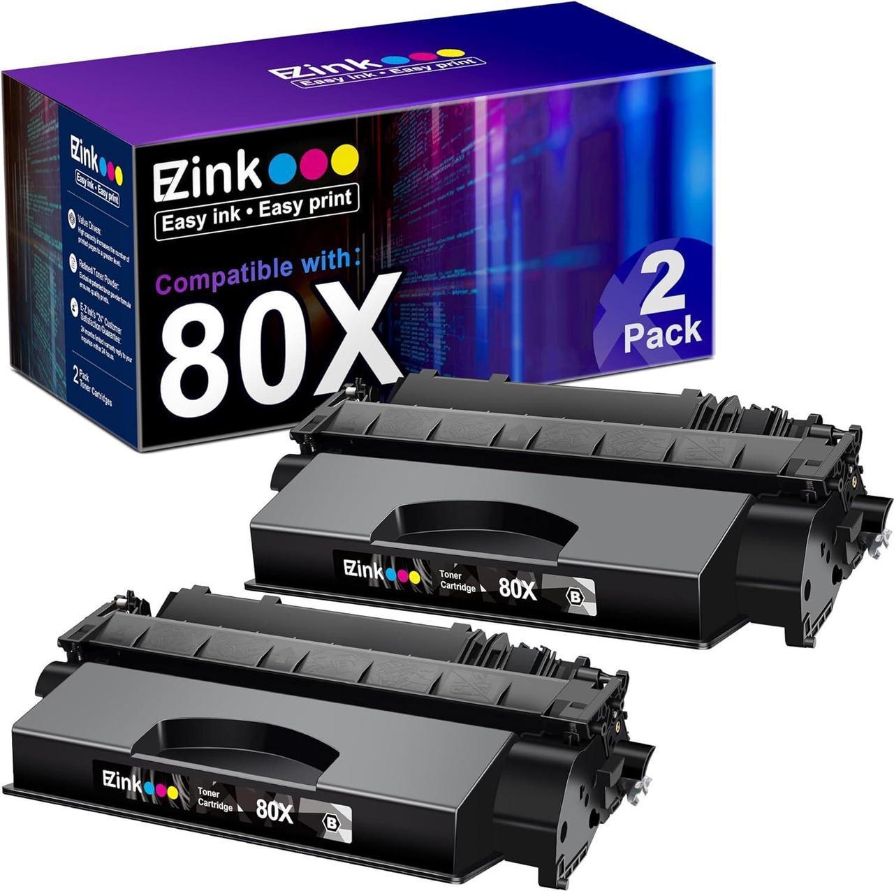 E-Z Ink (TM) Compatible Toner Cartridge Replacement for HP 80X CF280X to use with Pro 400 M401n M401dne M401dw MFP M425dw MFP M425dn (Black, 2 Black) High-Yield