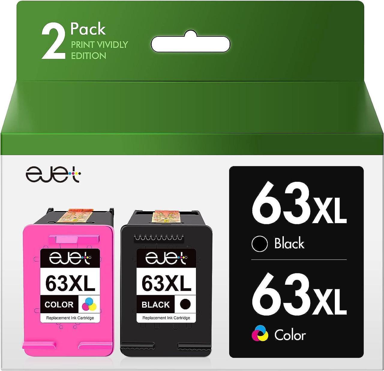 63XL  63 Ink Cartridges High Yield Compatible Replacement  63 Ink Black and Color Combo Pack Works with DeskJet 1110 2130 3630 Series Envy 4510 4520 Series OfficeJet 3830 4650 5220 Printer