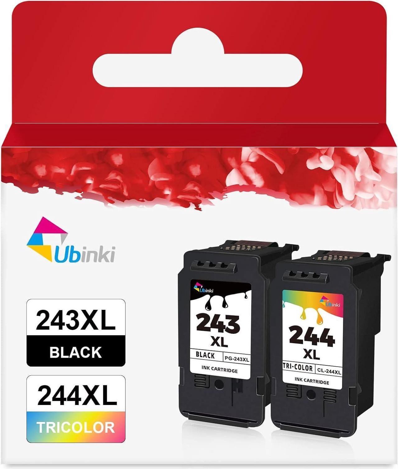 243-244 XL Printer Ink Cartridge 243XL and 244XL Combo Pack Replacement for Canon Pixma MG2500 MG2522 MG2922 MX490 TS3122 TS3322 TR4500 TR4520 TR4522 Printers(1 Black 1 Tri-Color,2Pack)