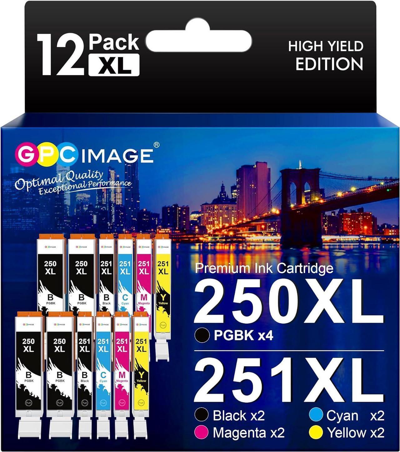 GPC Image Compatible Ink Cartridge Replacement for Canon 250 251 PGI-250XL CLI 251XL to use with MX922 MX920 Pixma MG7520 IP8720 MG5520 IX6820 Printer (4 PGBK,2 Black,2 Cyan,2 Magenta,2 Yellow)