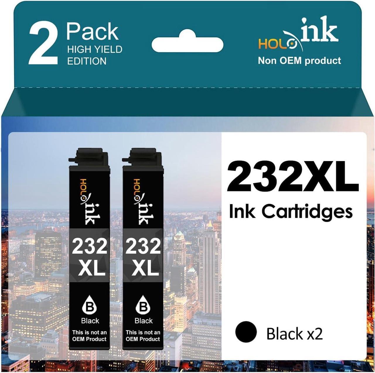 232XL Ink Cartridges Remanufactured Replacement for Epson 232 Ink Cartridge 232XL for Workforce WF-2930 WF-2950 Expression Home XP-4200 XP-4205 Printer (2 Black)