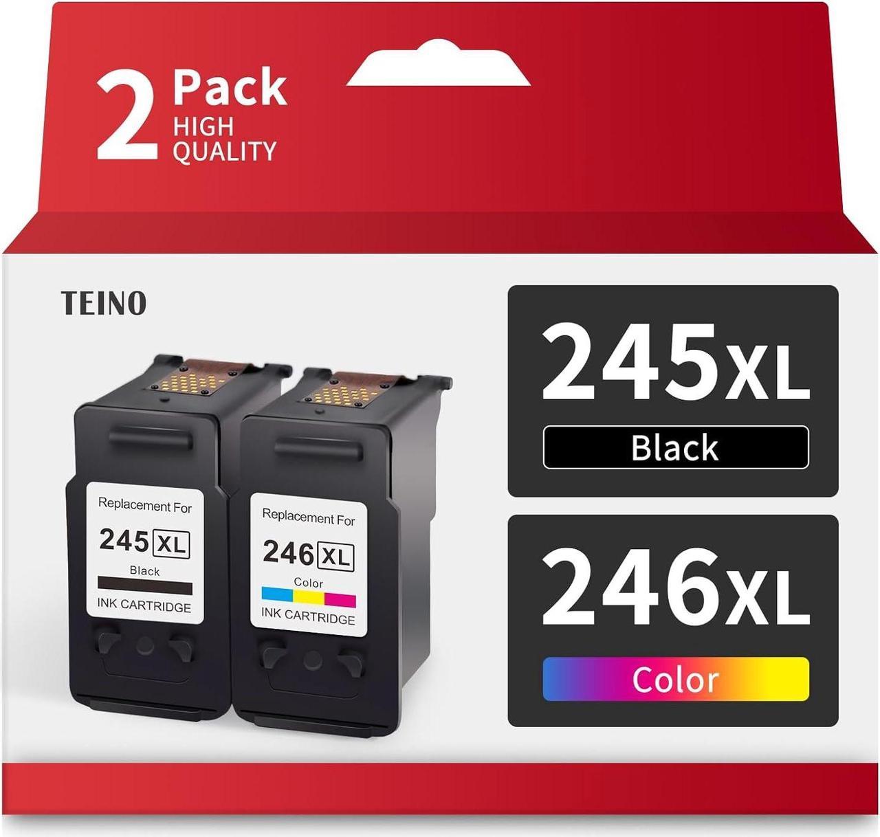 TEINO Remanufactured Ink Cartridge Replacement for Canon 245XL 246XL PG-245XL CL-246XL PG-243 Use with Canon PIXMA MG2520 MG2920 MG2922 MG2420 MG2522 TS3120 MG3022 MX490 Printer (1 Black, 1 Tri-Color)