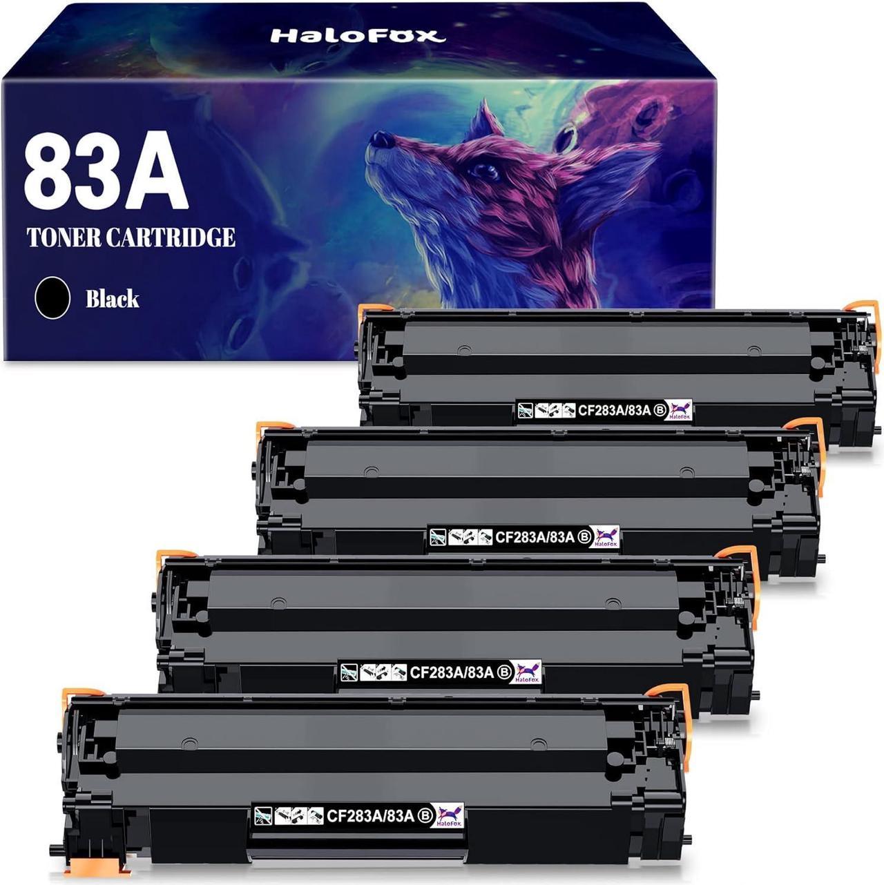 HaloFox Compatible Toner Cartridge Replacement for HP 83A CF283A for HP Laserjet Pro MFP M125nw M201dw M225dw M201n M127fw M127fn M225dn M125a Printer Ink(Black,4-Pack)