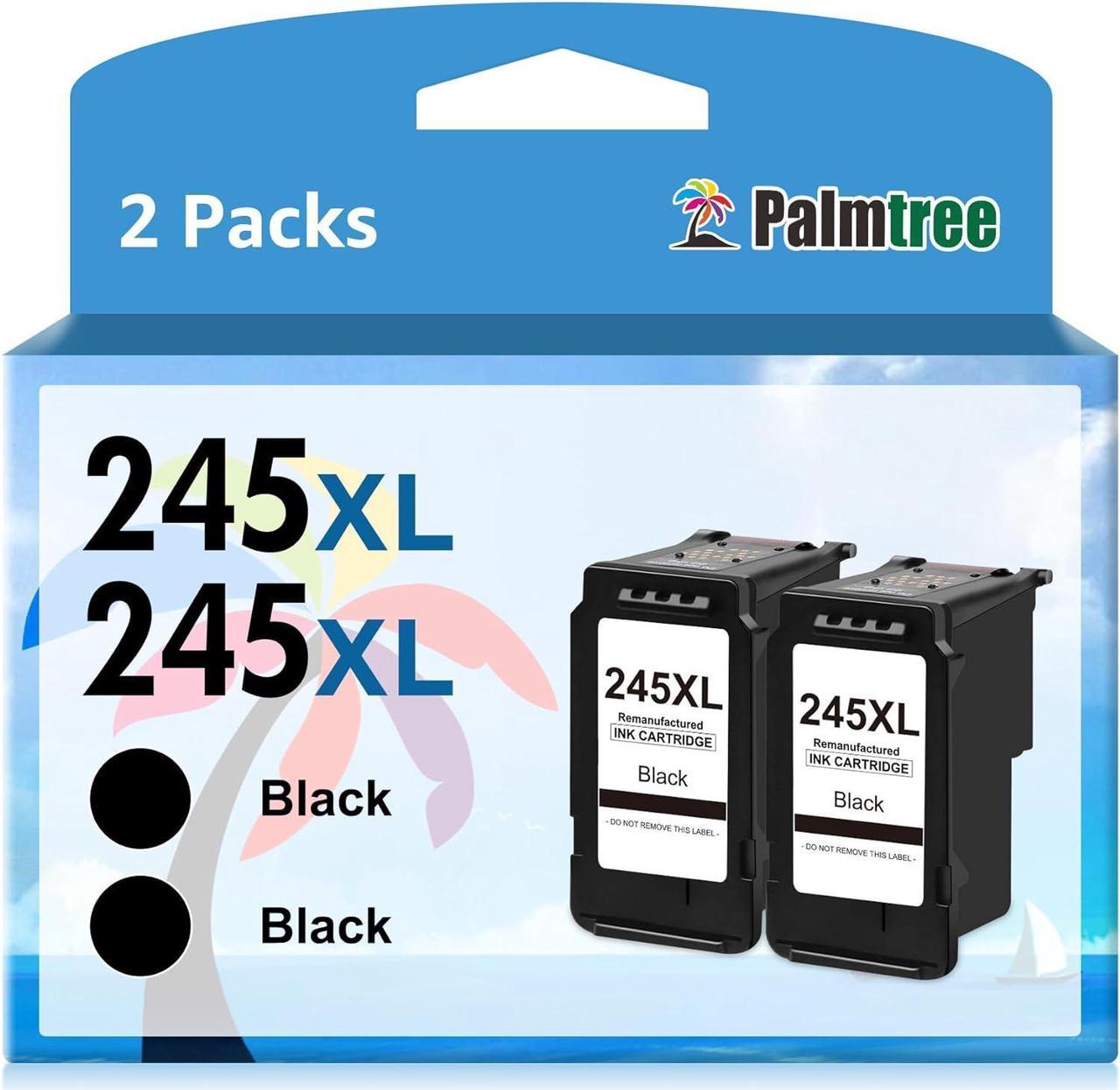 Palmtree Compatible 245XL Ink Cartridge 2 Black Combo Pack Replacement for Canon PG 245 243 XL Higher Yield for PIXMA MX490 MX492 MG2922 MG2522 MG2520 MG2920 TS3100 TS3122 TS3300 TR4500 TR4520 Printer