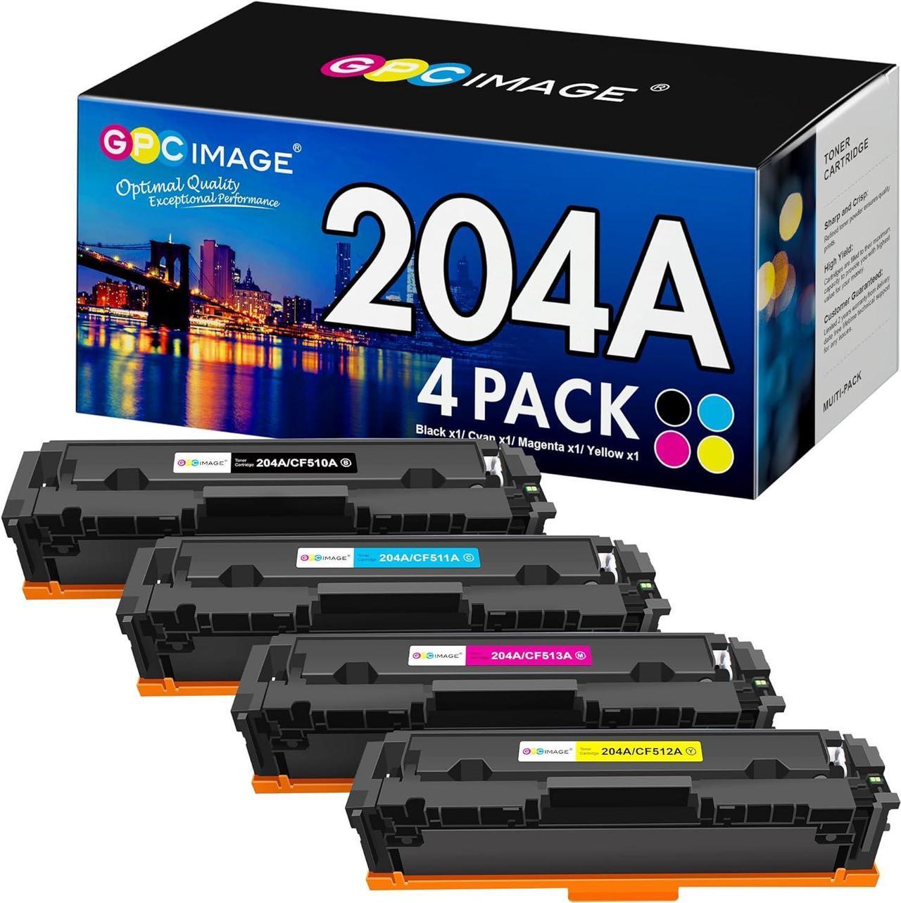 GPC Image Compatible Toner Cartridge Replacement for HP 204A 204 A CF510A CF511A CF512A CF513A to use with Color Laserjet Pro MFP M180nw M154nw M180n M154a MFP M181fw Printer (4 Pack)