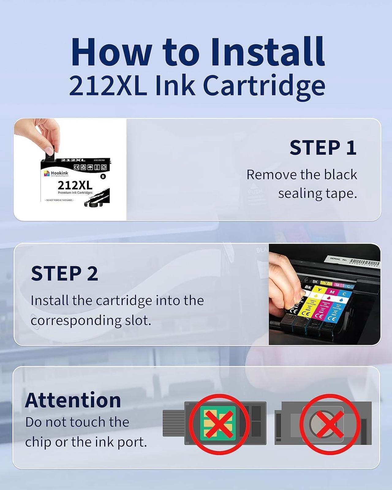 Alt view image 6 of 7 - 212XL Ink Cartridges Remanufactured Replacement  212 Ink Cartridges Compatible  XP-4100 Epson XP-4105 Epson WF-2830 Epson WF-2850 Printer 4-Pack (Black Cyan Magenta Yellow)
