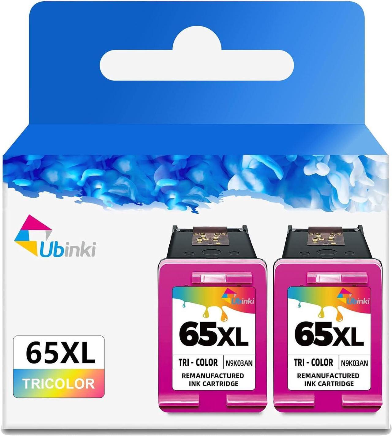 65XL Color Ink Cartridge Replacement  Ink 65 XL HP65 HP65XL Cartridges for DeskJet 3755 3700 3752 3772 3720 3723 2600 2621 2622 2652 2655 2640 Envy 5055 5000 5052 5010 5070 Printers (2-Pack)