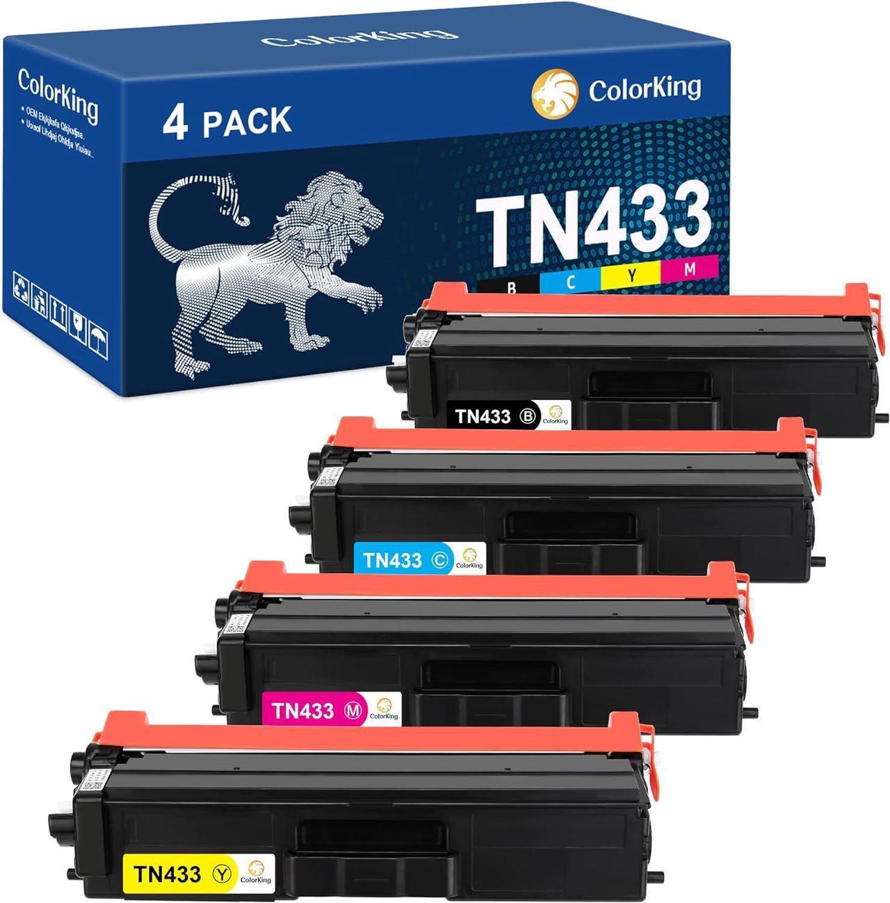 Colorking Compatible Toner Cartridge Replacement for Brother TN433 TN-433 TN433BK TN431 Toner for Brother HL-L8360CDW HL-L8360CDWT MFC-L8900CDW HL-L8260CDW MFC-L8610CDW MFC-L9570CDW Printer(4 Pack)