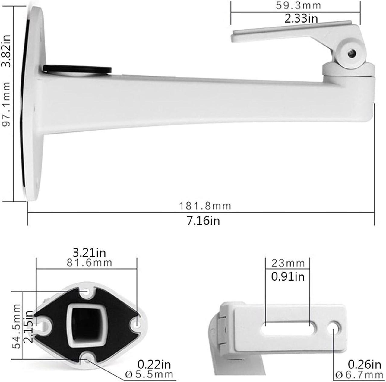 Alt view image 2 of 5 - HIHELO Projector Tripod Stand Projector Mount Wall Desktop Projector Stand Projector Mount Bracket Fixing for Home and Office Projector Length 7 Inch White Projector Stand