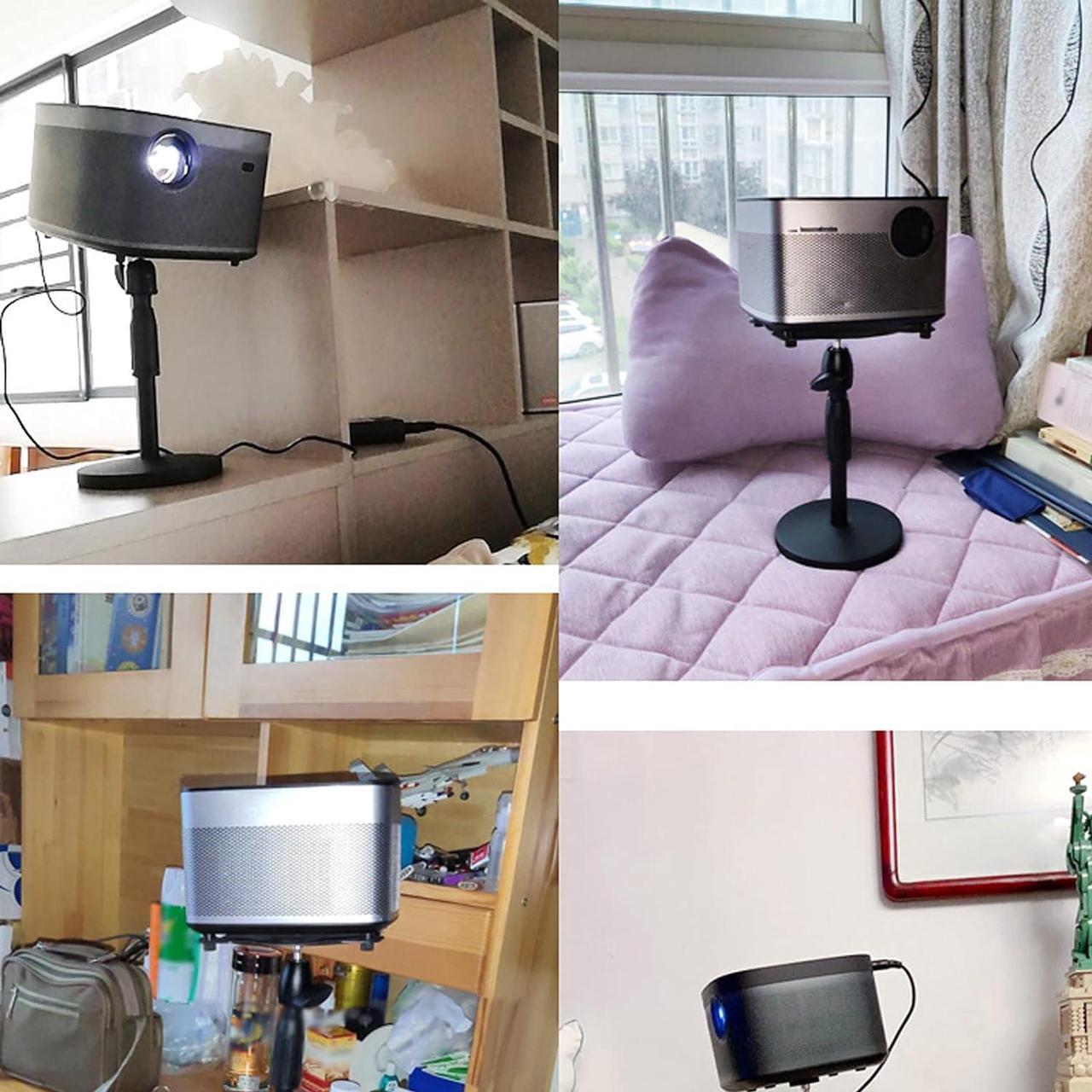 Alt view image 4 of 5 - GRFIT Projector Stand Projector Mount Stand Desktop Mini Projector Stand Angle Adjustable Projectors Stand Length 11-15in/280-390mm Load 11.02lbs Projector Mount
