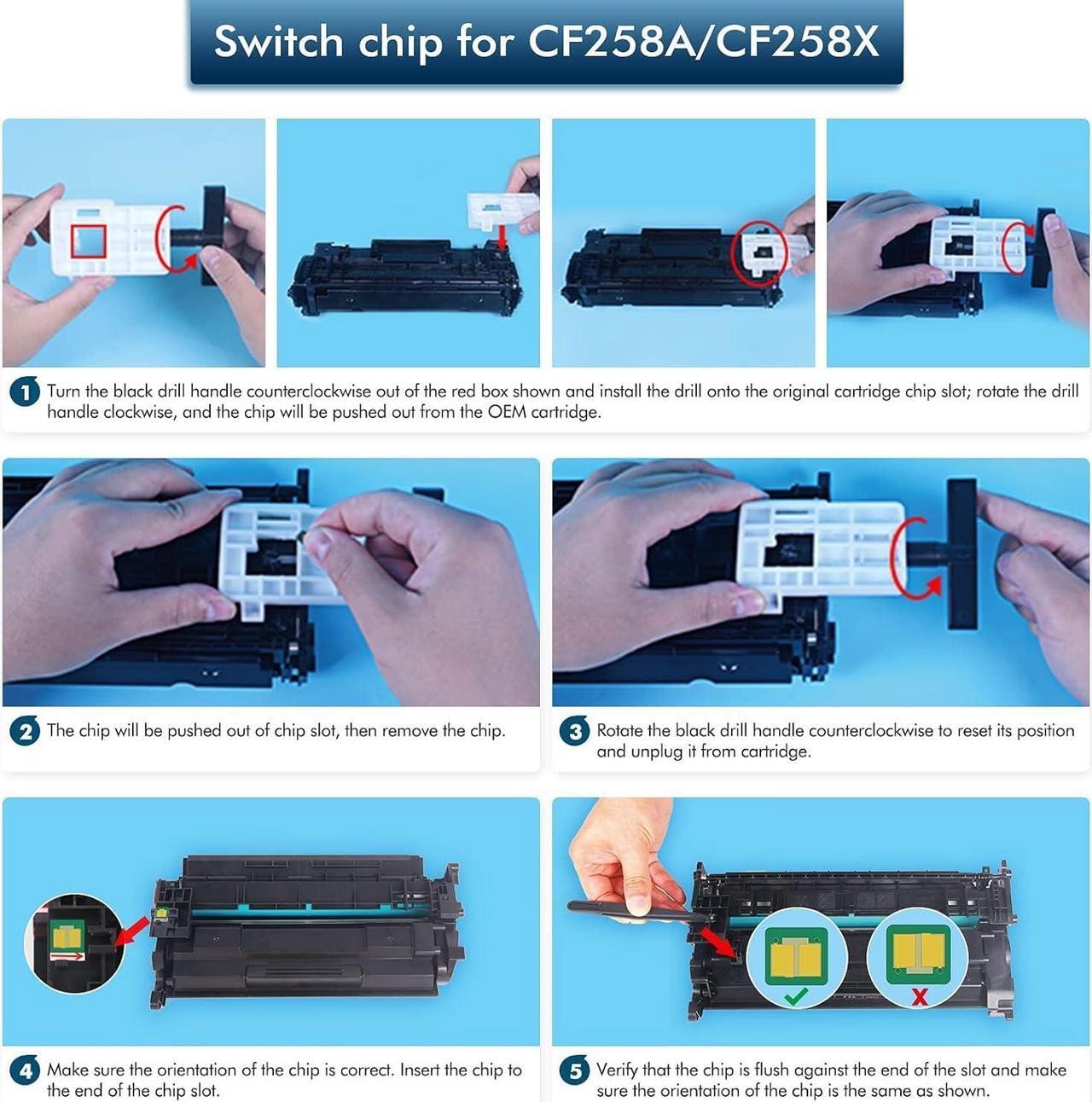 Alt view image 4 of 7 - Cool Toner 58A CF258A Black Toner Cartridge Replacement  58A CF258A 58X CF258X Toner  Pro M404n M404dn MFP M428fdw M428fdn M404dw M428dw M404 M428 M406 Printer Toner Ink (2-Pack)