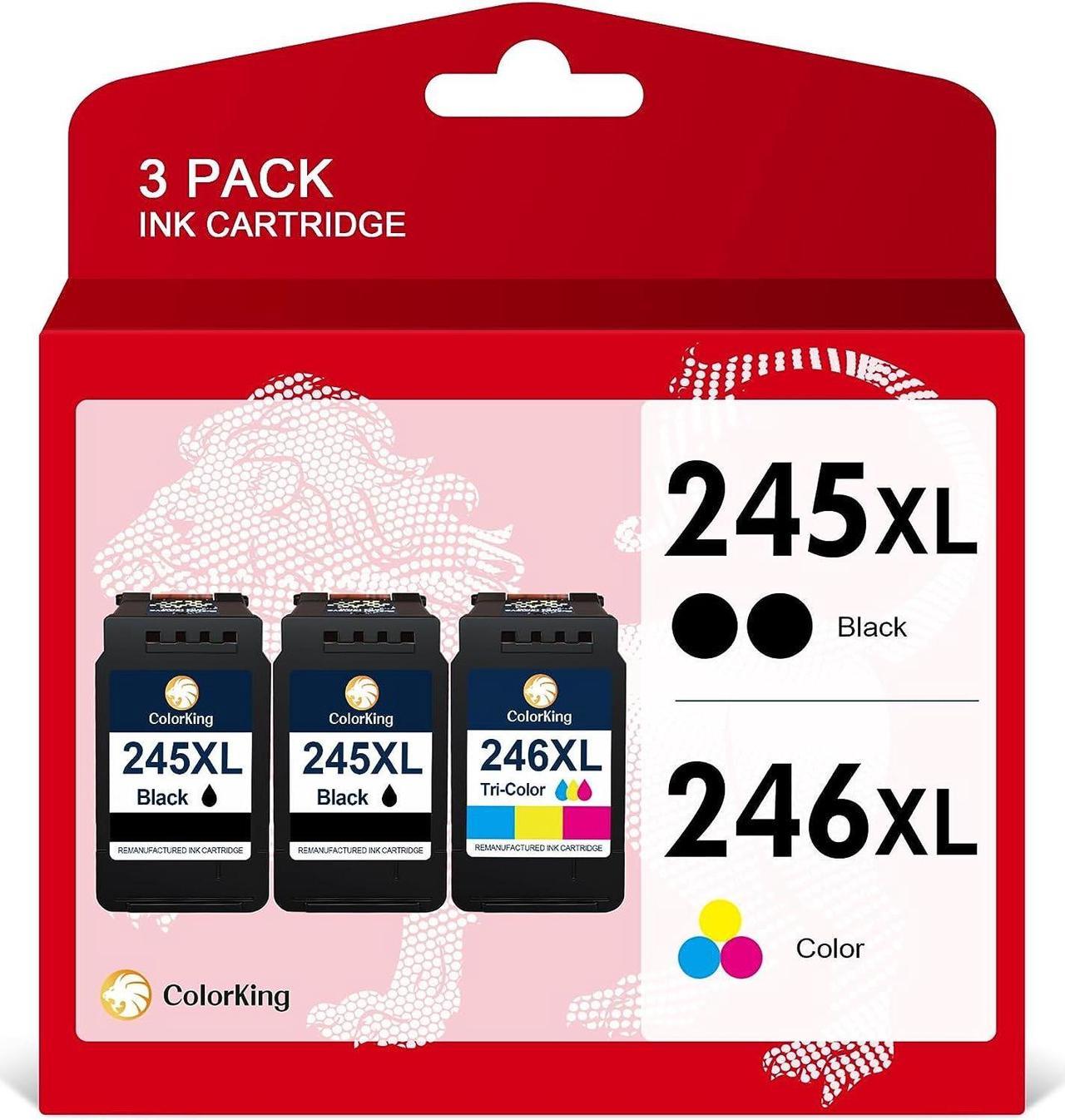 ColorKing Compatible Ink Cartridge Replacement for 245XL 246XL PG-245XL CL-246XL 243xl 244xl for PIXMA MX492 MX490 MG2522 MG2922 MG2520 MG2420 TR4520 MG2920 TS3300 TS3122 TS3100 Printer (3 Pack)