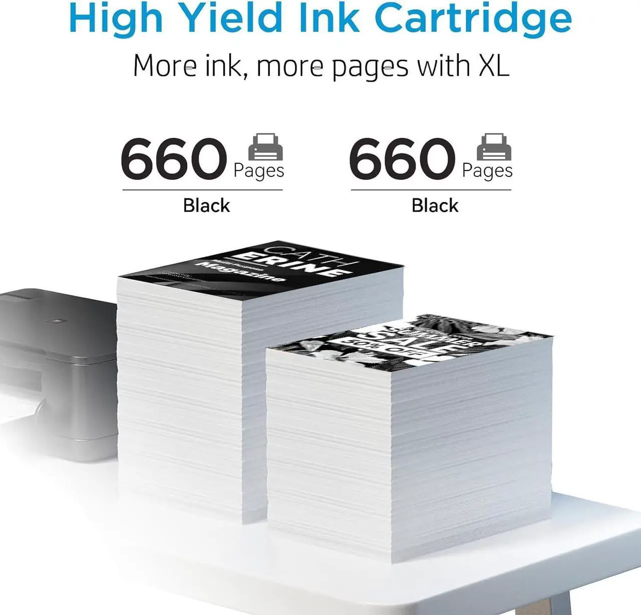 Alt view image 4 of 7 - 62XL Black Ink Cartridge   Ink 62   62XL Ink Cartridge Black Work for Envy 7640 7645 5660 5642 5540 OfficeJet 5745 5746 5740 8045 OfficeJet Mobile 250 200 258 Printer(2 Black)