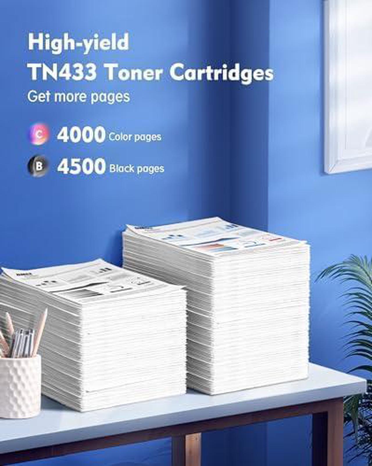 Alt view image 3 of 6 - TN433 TN436 4 Pack Toner Cartridge Replacement for Brother TN433 Toner Cartridge Set Compatible with Brother MFC-L8900Cdw HL-L8360Cdw HL-L8260Cdw MFC-L8610Cdw HL-L8360Cdwt Printer