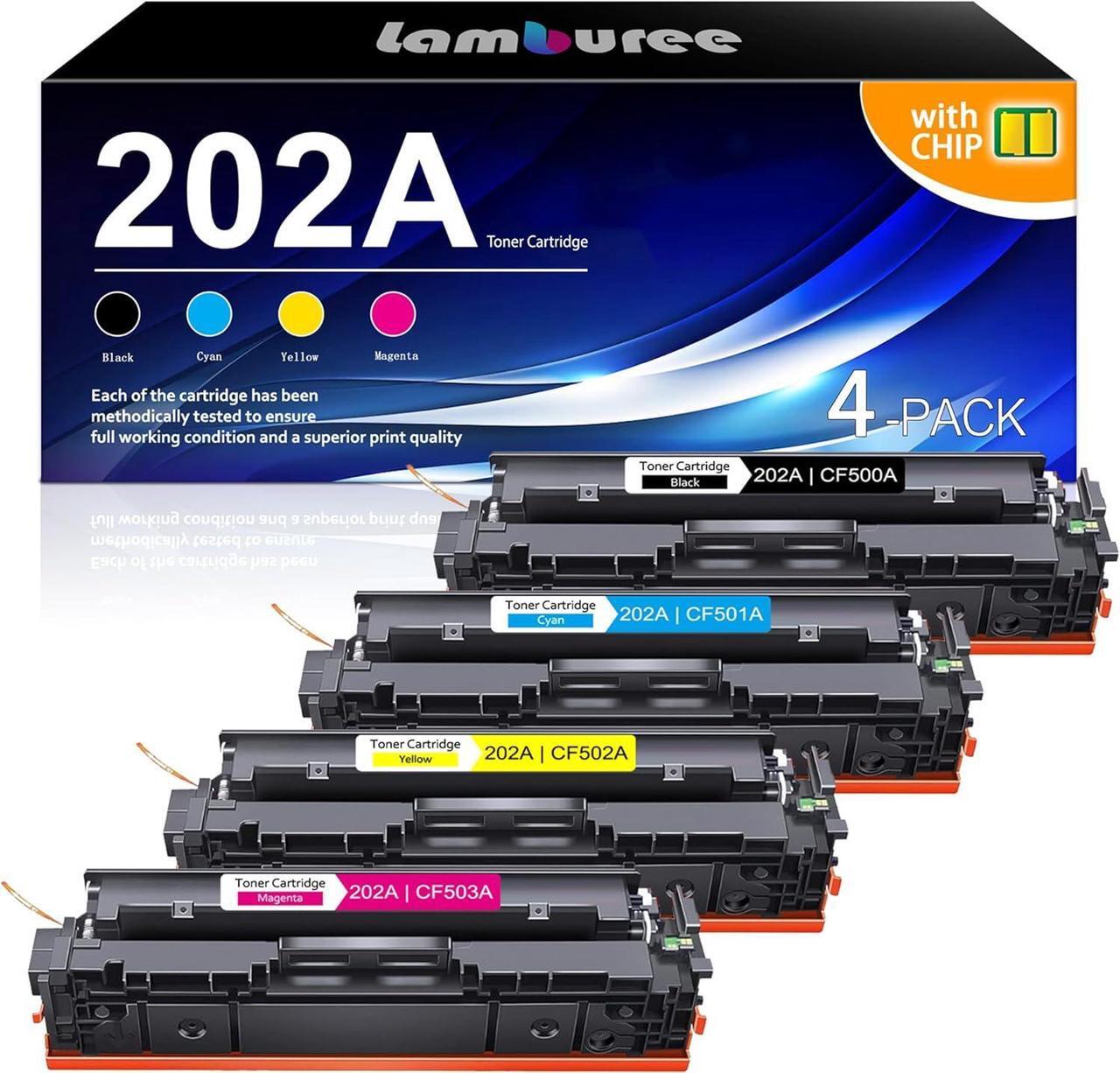 Main image of 202A Toner Cartridges 4Pack Compatible Replacement for 202X 202A HP Color Toner Cartridges MFP M281fdw Toner Cartridges Black Cyan Magenta Yellow CF500A CF501A CF502A CF503A