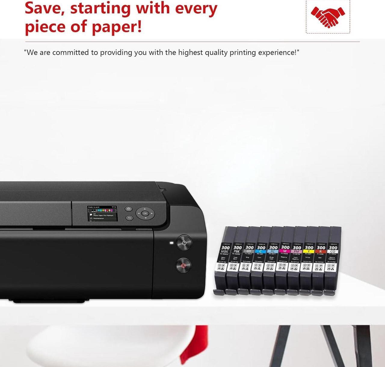 Alt view image 6 of 7 - PFI-300 Ink Cartridges - High Capacity Compatible PFI 300 Ink Cartridges Replacement for Canon ImagePROGRAF PRO-300 Printer, 10-Pack (MBK/PBK/C/M/Y/PM/PC/R/GY/CO)