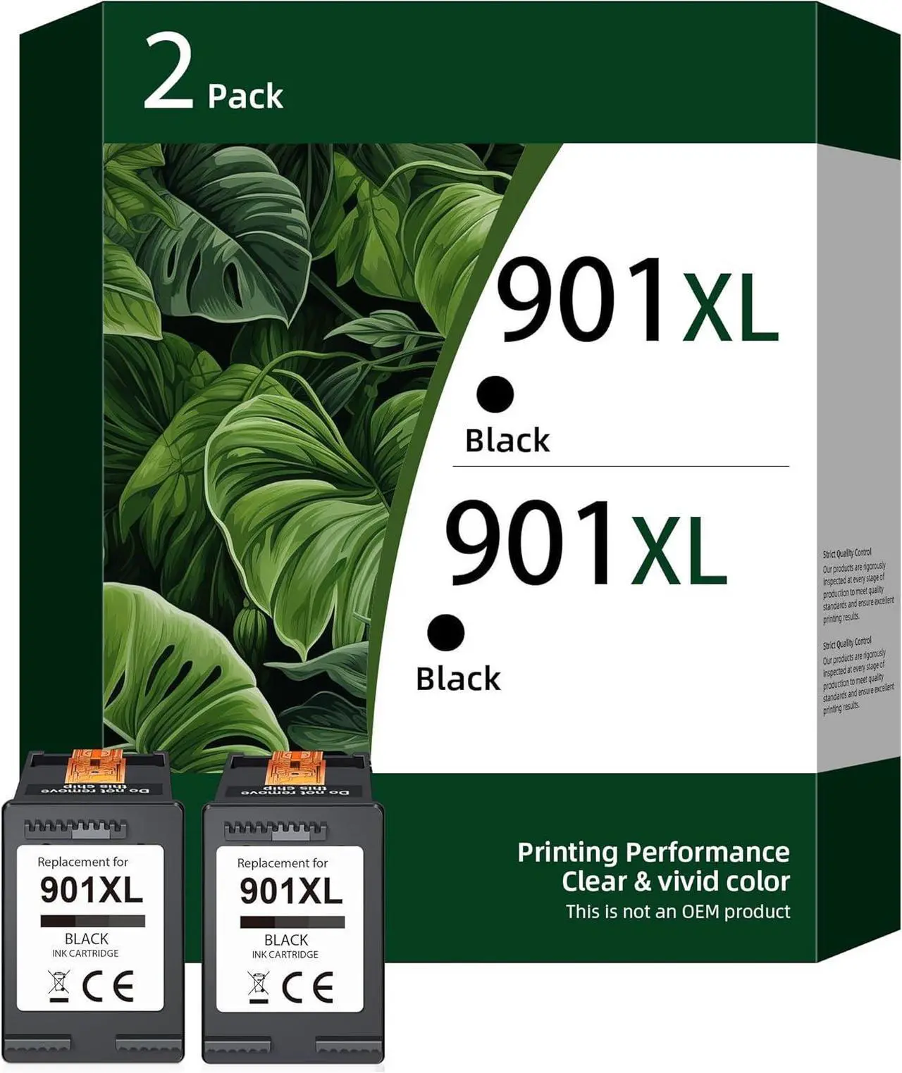 Main image of 901XL Black Ink Replacement  901 Black Ink Cartridge High Yield for Officejet 4500 J4524 J4540 J4550 J4580 J4624 J4680 (2 Black)