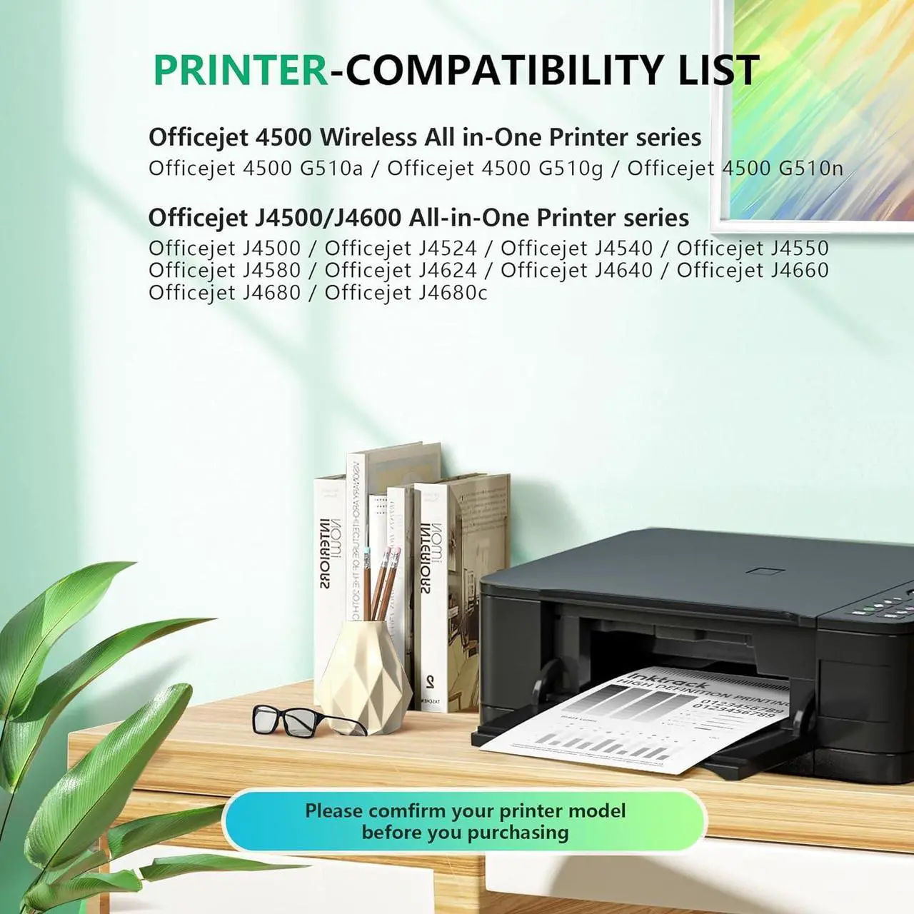 Alt view image 2 of 7 - 901XL Black Ink Replacement  901 Black Ink Cartridge High Yield for Officejet 4500 J4524 J4540 J4550 J4580 J4624 J4680 (2 Black)