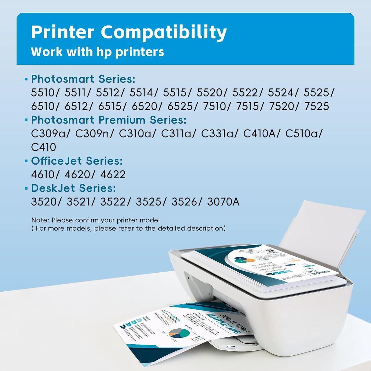 Alt view image 2 of 6 - 564XL Ink Cartridges Combo Pack High Yield Replacements  564 Ink Work  DeskJet 3520 3522 Photosmart 5520 6510 7520 7525, Officejet 4620 Printer (5 Pack,2Black/1Cyan/1Magenta/1Yellow)