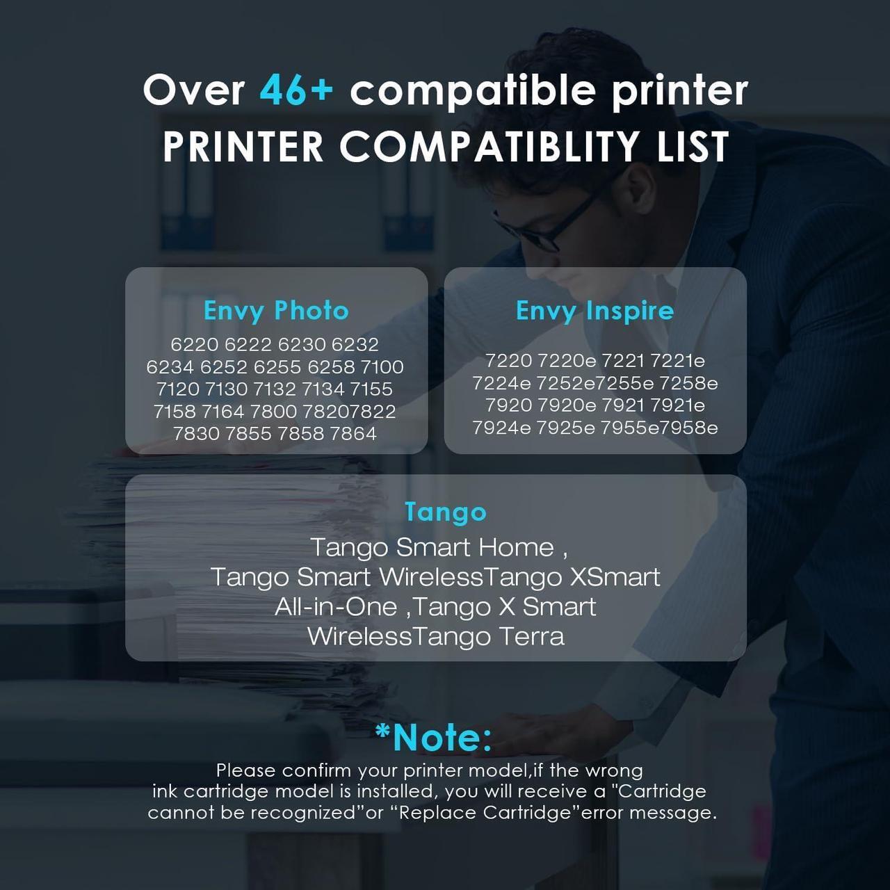 Alt view image 2 of 7 - 64XL Ink Cartridge  Ink 64 XL 64XL Black and Color Combo Pack High Yield Fit  Printers Envy Photo 7855 7858 7100 7155 7120 6252 7800 7158 Envy Inspire 7950e 7955e Tango Series