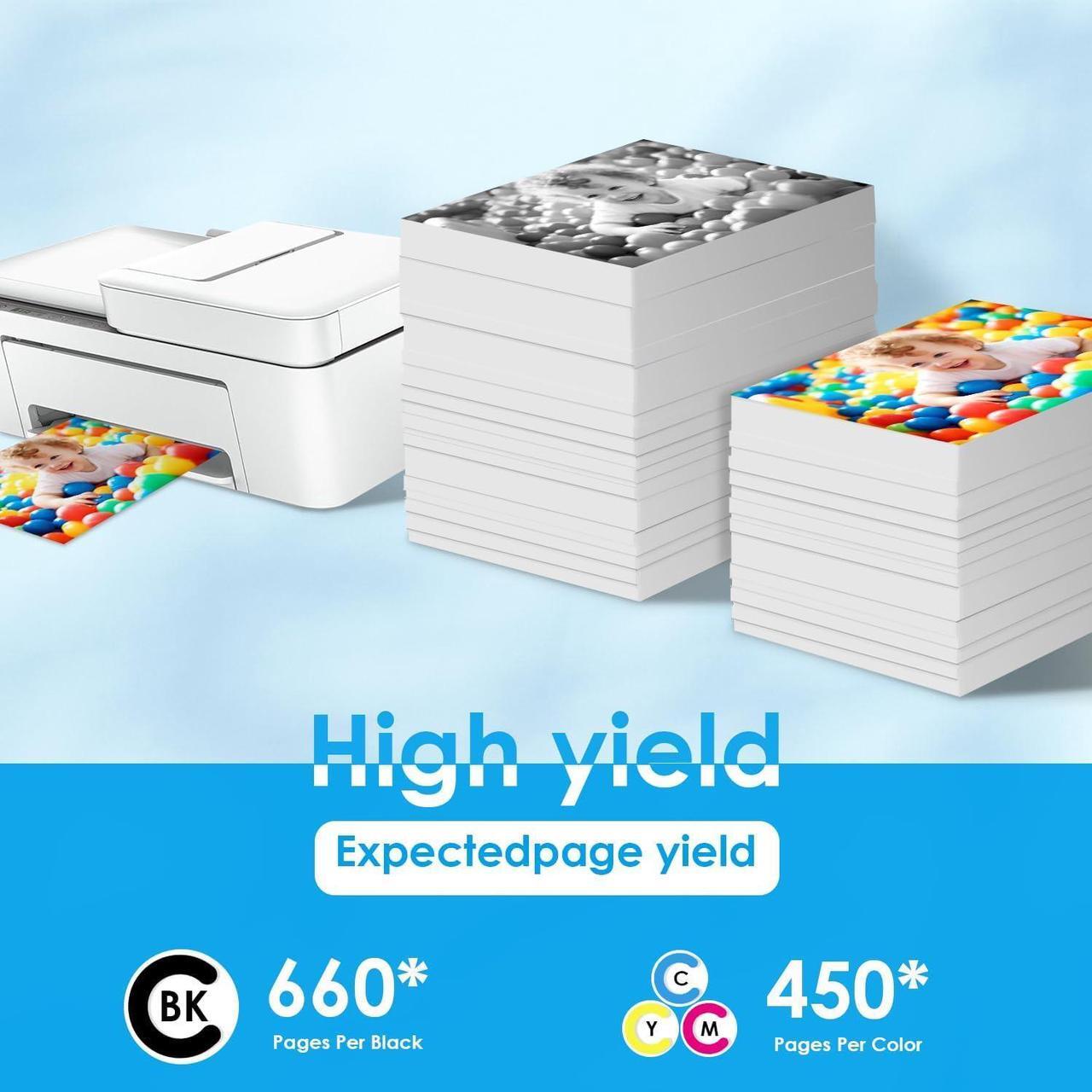 Alt view image 3 of 7 - 64XL Ink Cartridge  Ink 64 XL 64XL Black and Color Combo Pack High Yield Fit  Printers Envy Photo 7855 7858 7100 7155 7120 6252 7800 7158 Envy Inspire 7950e 7955e Tango Series
