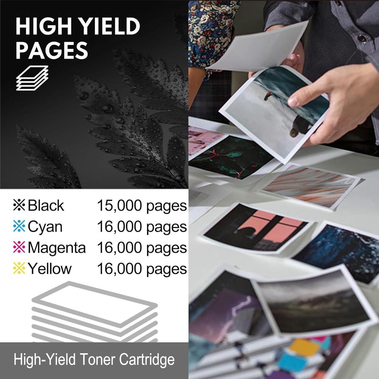 Alt view image 4 of 7 - 650A Toner Cartridges 4 Pack CE270A CE271A CE272A CE273A Replacement  650A Toner Color Enterprise CP5525 CP5525dn CP5525n CP5525xh M750dn M750n M750xh Printer (Black/Cyan/Magenta/Yellow)