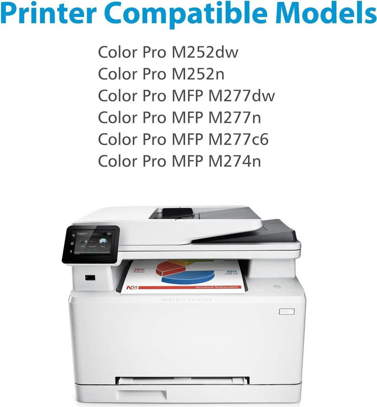 Alt view image 2 of 6 - 201X CF400X Toner Cartridges Compatible Replacement for 201A CF400A CF401X CF402X CF403X for Color Laser Pro MFP M277dw M277n M252dw M252n M277c6 M277 Printer ( Black Cyan Magenta Yellow, 4 Pack )