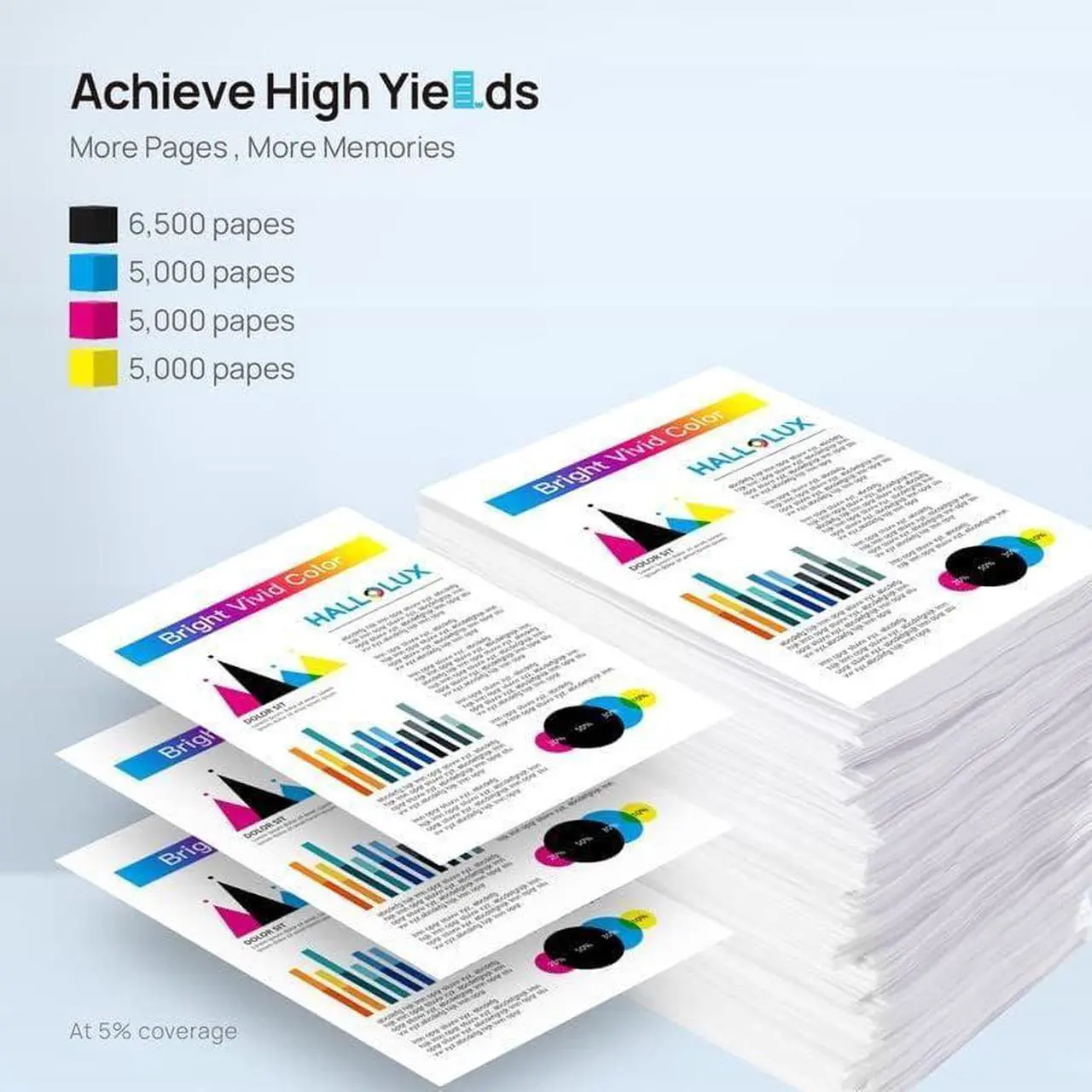 Alt view image 3 of 5 - HALLOLUX 410X Toner Cartridges 4 Pack (with Chip) Replacement  410X 410A Compatible with HP MFP M477fdw M477fdn M477fnw M452dn M452dw M452nw M377dw Printer Toner (4 Pack)