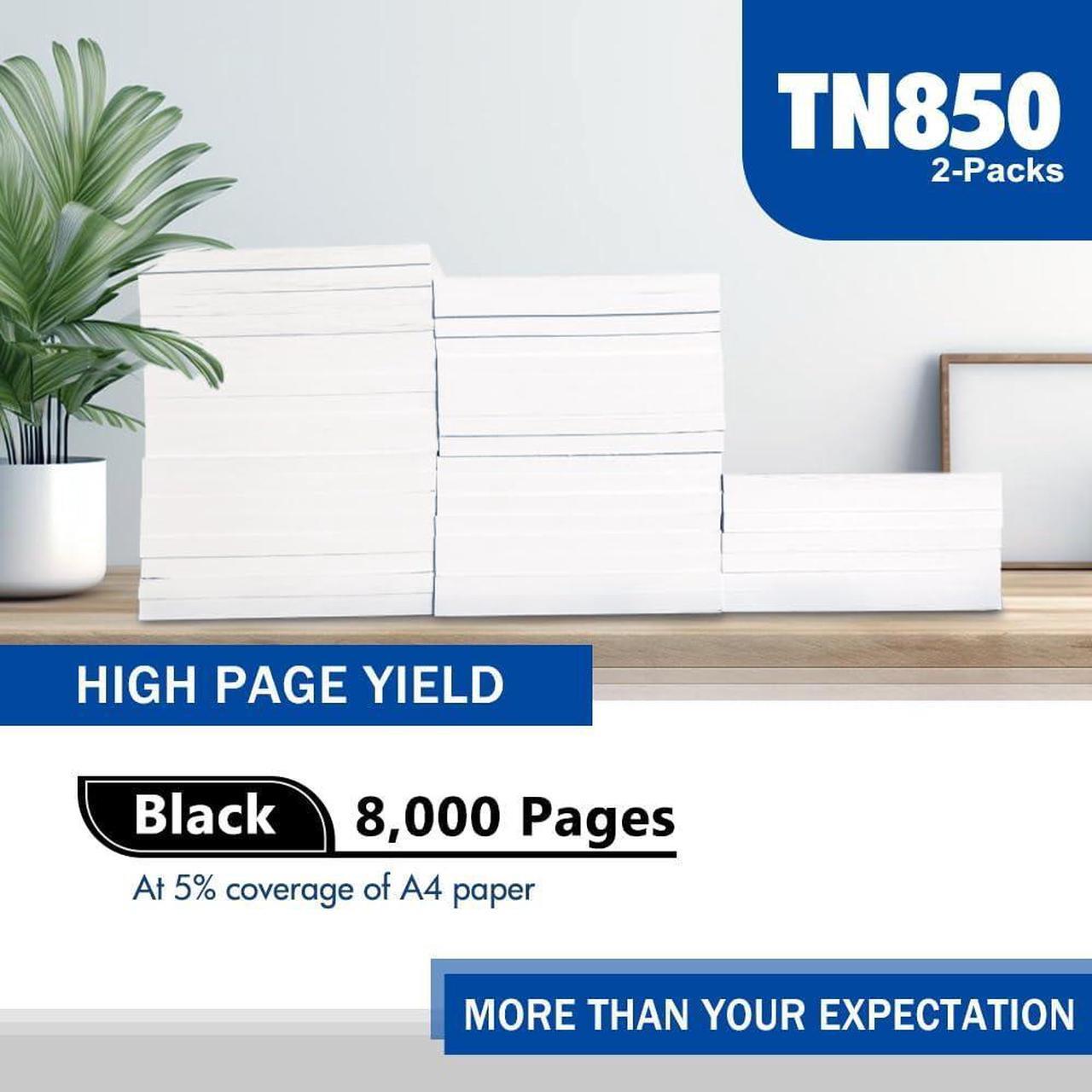 Alt view image 4 of 6 - TN850 TN-850 High Yield Toner Cartridge 2-Pack TN820 Black Compatible Toner Cartridge Repalcement for Brother MFC-L5850DW HL-L6200DW MFC-L5900DW MFC-L5700DW HL-L5200DW MFC-L5800DW DCP-L5500DN Printer