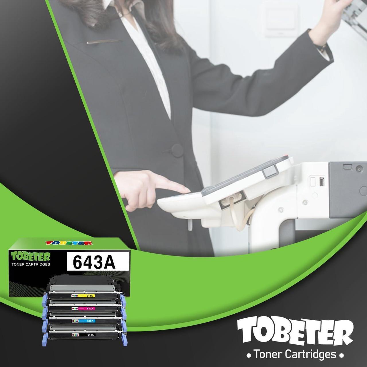 Alt view image 6 of 7 - ToBeter Compatible 643A Toner Replacement  643A Q5950A Q5951A Q5952A Q5953A Toner Cartridge for Color 4700 4700dn 4700dtn 4700n Printers (4 Pack, Black Cyan Magenta Yellow)