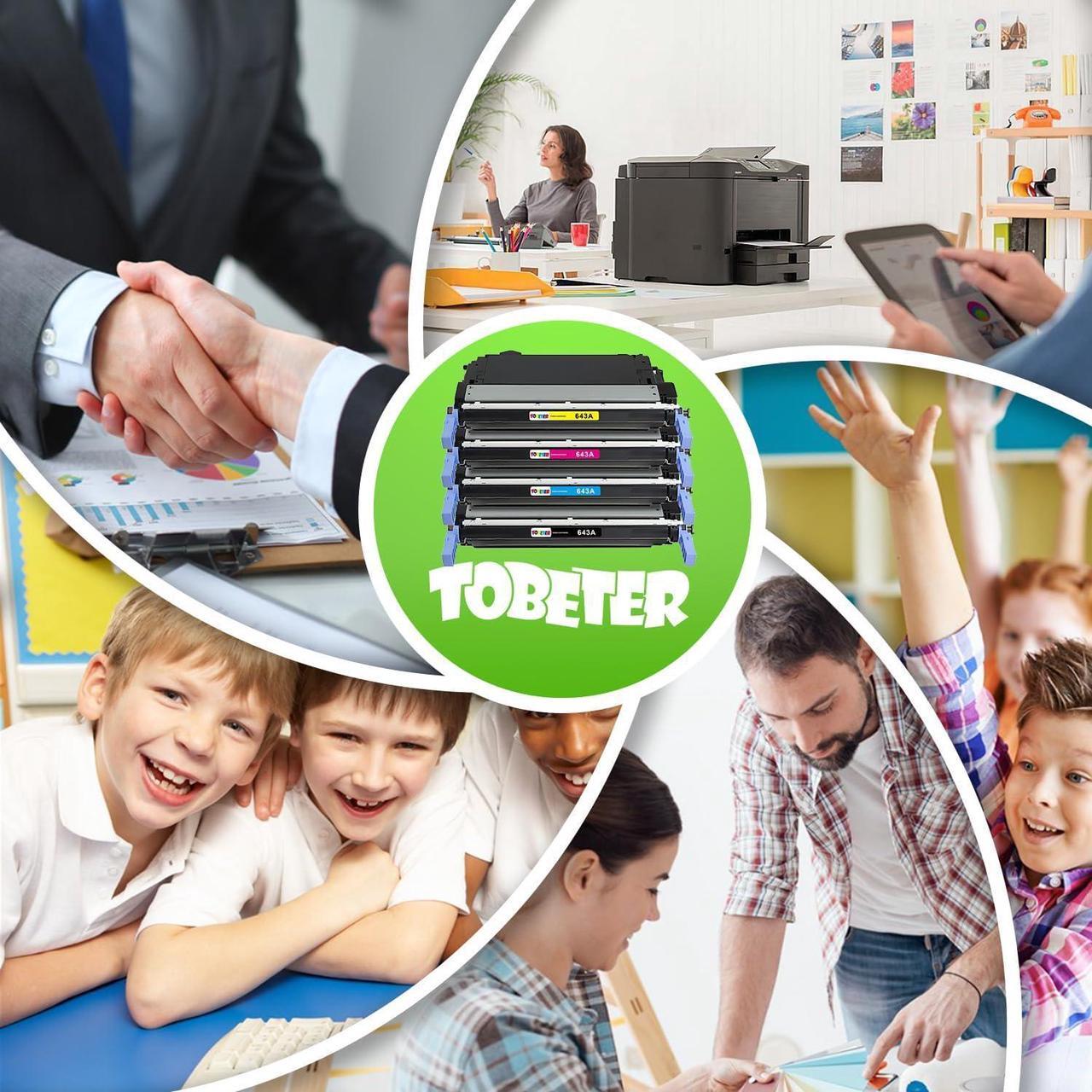 Alt view image 5 of 7 - ToBeter Compatible 643A Toner Replacement  643A Q5950A Q5951A Q5952A Q5953A Toner Cartridge for Color 4700 4700dn 4700dtn 4700n Printers (4 Pack, Black Cyan Magenta Yellow)