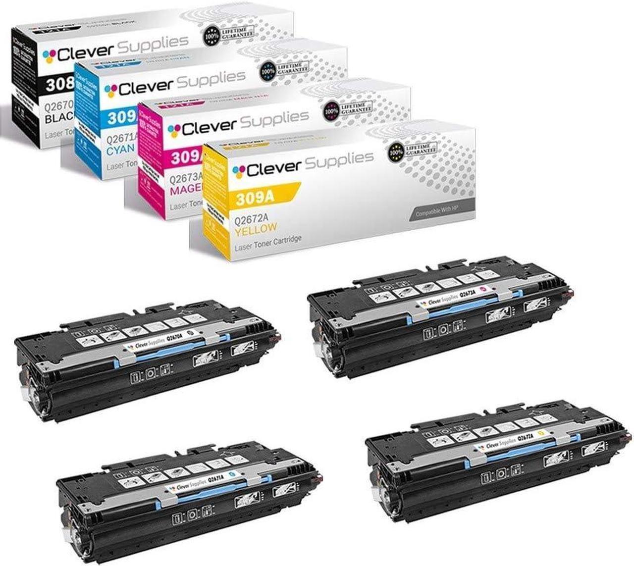 Main image of CS Compatible Toner Cartridge Replacement  3500 Q2670A Black Q2671A Cyan Q2672A Yellow Q2673A Magenta HP 308A & HP 309A Color 3500dn 3500dtn 3750N 3750DN 3750DTN 4 Color Set