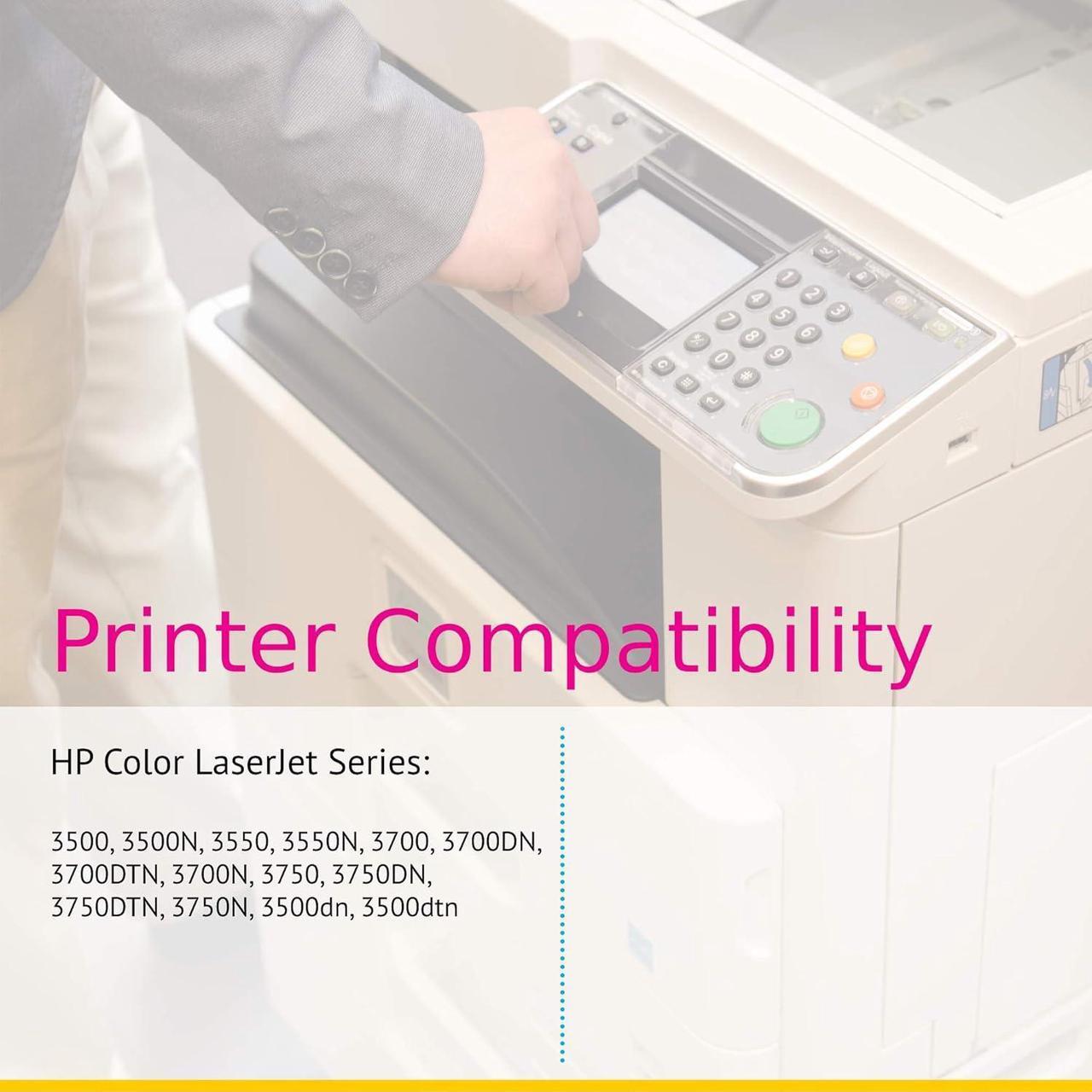 Alt view image 5 of 6 - CS Compatible Toner Cartridge Replacement  3500 Q2670A Black Q2671A Cyan Q2672A Yellow Q2673A Magenta HP 308A & HP 309A Color 3500dn 3500dtn 3750N 3750DN 3750DTN 4 Color Set
