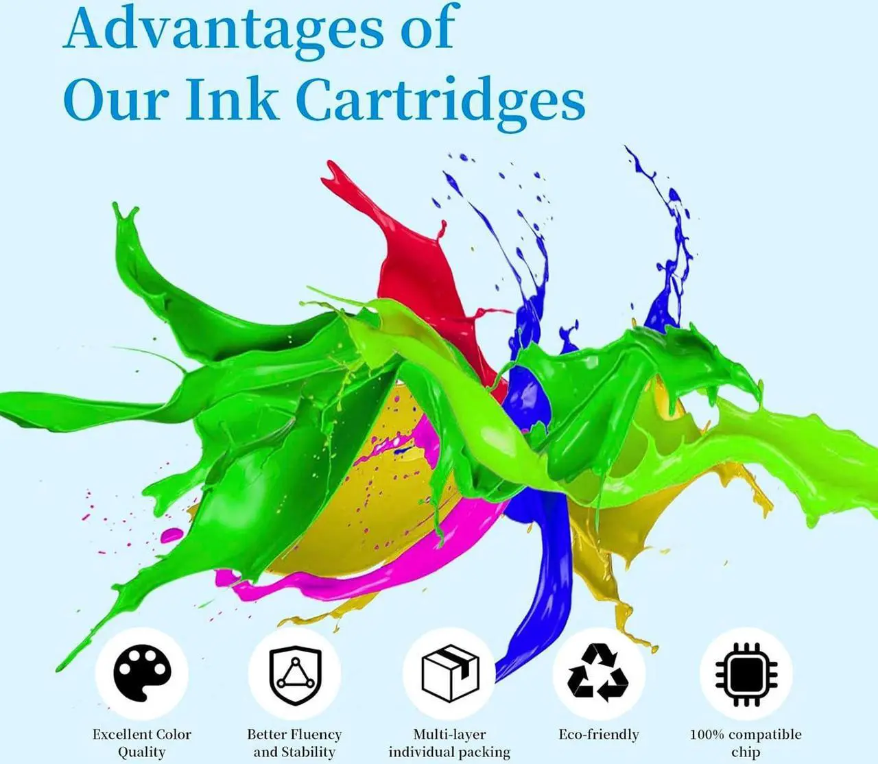 Alt view image 6 of 7 - Ennovor 728 Ink Cartridges 4 Pack (300ml Matte Black / 130ml Cyan/Magenta/Yellow) Compatible with HP DesignJet T830 MFP & T730 Large Format Plotter Printers