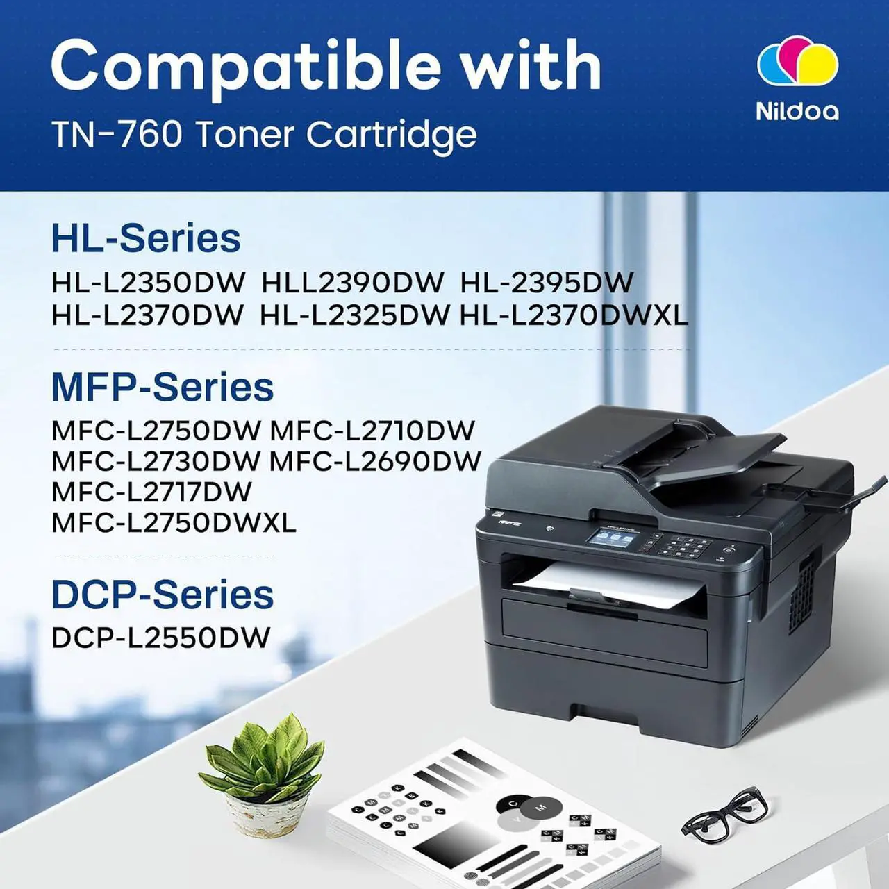 Alt view image 2 of 7 - TN760 TN730 Compatible for Brother TN-760 TN-730 Toner Cartridges Black High Yield Work with MFCL2750DW HLL2390DW MFCL2710DW HL-L2350DW Printer Ink, TN7602PK