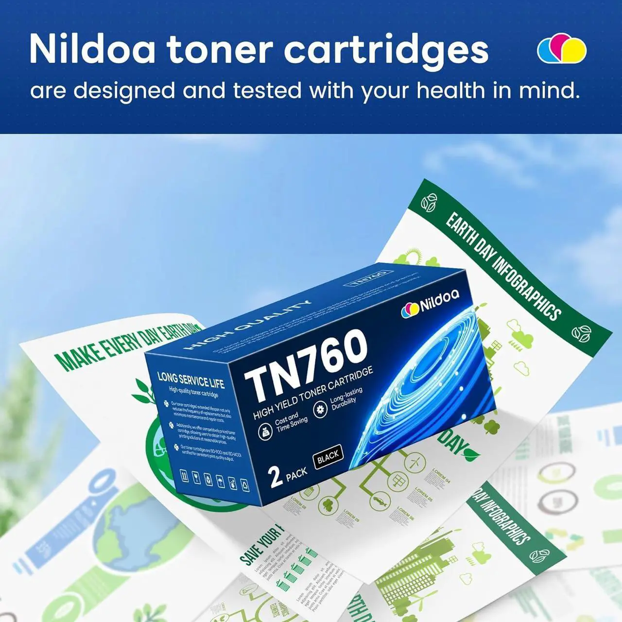 Alt view image 6 of 7 - TN760 TN730 Compatible for Brother TN-760 TN-730 Toner Cartridges Black High Yield Work with MFCL2750DW HLL2390DW MFCL2710DW HL-L2350DW Printer Ink, TN7602PK