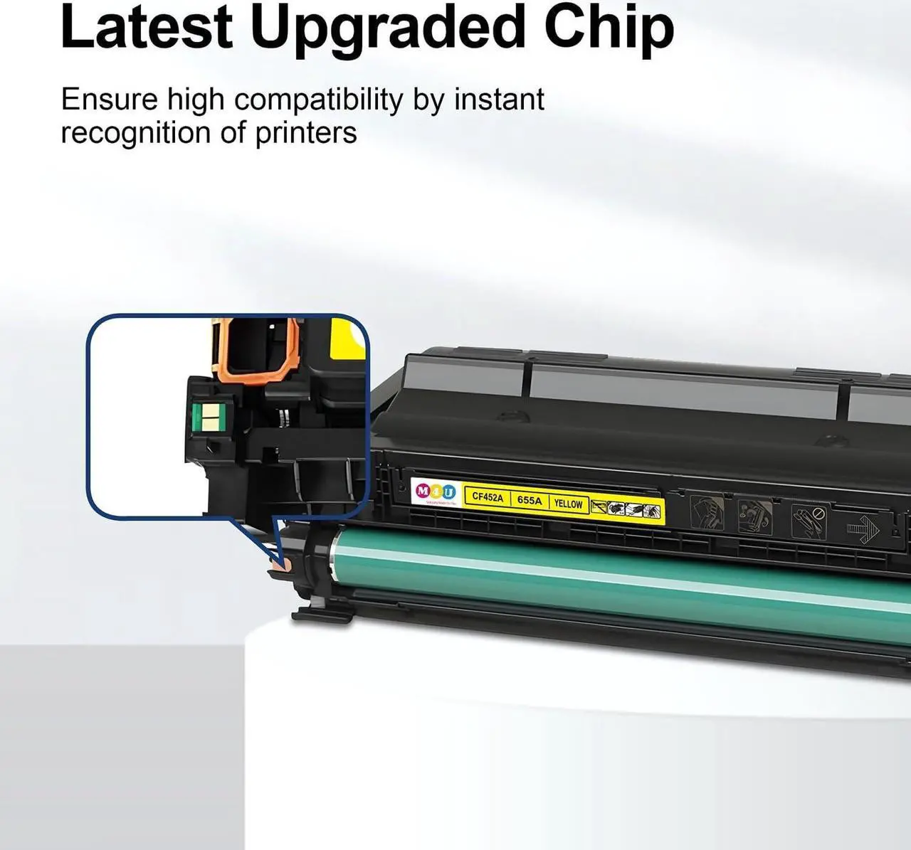Alt view image 6 of 7 - 655A Toner Cartridge 4 Pack(with Chip) Compatible with HP 655A for Color Enterprise M652n M652dn M653dn M653x M653dh MFP M681dh M681f M682z(Black Cyan Yellow Magenta)