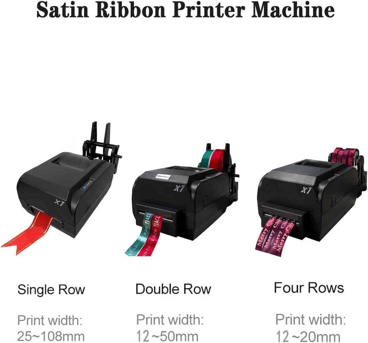 Alt view image 2 of 7 - Satin Ribbon Printing Machine Digital Ribbon Printer, Label Printer Foil Stamping Printing Machine for Gift Wrapping, Supports 50+ Languages for Christmas Party,singlerow