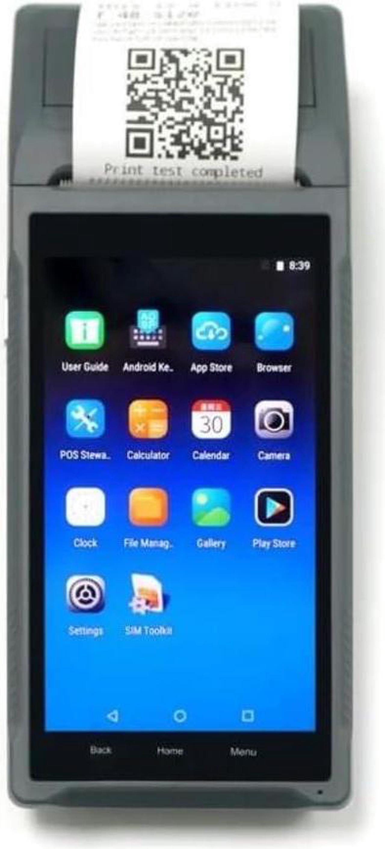 Alt view image 3 of 7 - POS PDA Q2i Receipt Printer 58mm High Speed Thermal Printer with Android 8.1, 5.5 Touch Screen. Handheld Mobil Point of Sale Tablet. Scan1D barcodes. Support 3G. 1GB RAM + 8GM ROM