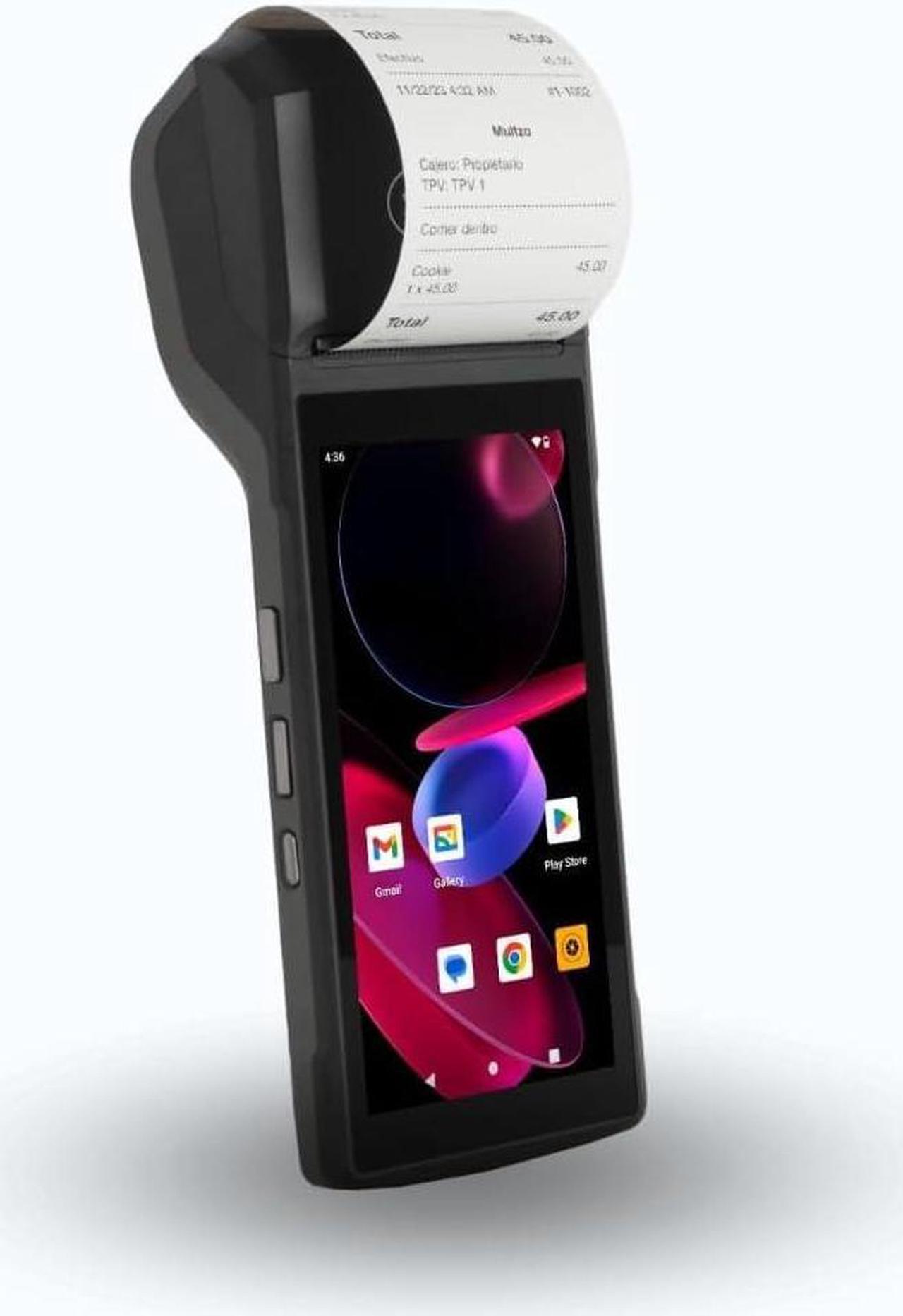 Alt view image 3 of 7 - POS PDA H10 Receipt Printer Android 13 and 58mm High Speed Thermal Printer 5.5 Touch Screen. Handheld Mobil Point of Sale Tablet. Scan 1D/2D/QR barcodes and NFC. 2GB Ram+16GB ROM