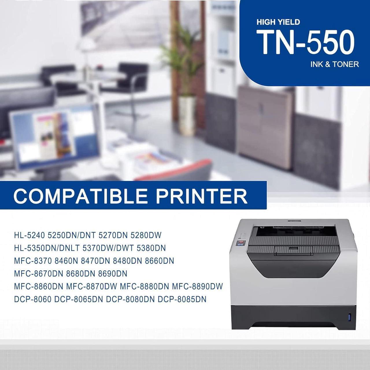 Alt view image 2 of 7 - 1 Pack TN550 TN-550 Black Toner Cartridge Compatible TN550 Replacement for Brother HL-5240 5250DN/DNT 5270DN 5280DW MFC-8370 8460N 8470DN 8480DN 8660DN 8670DN 8690DN 8860DN DCP-8060 8065DN Printe