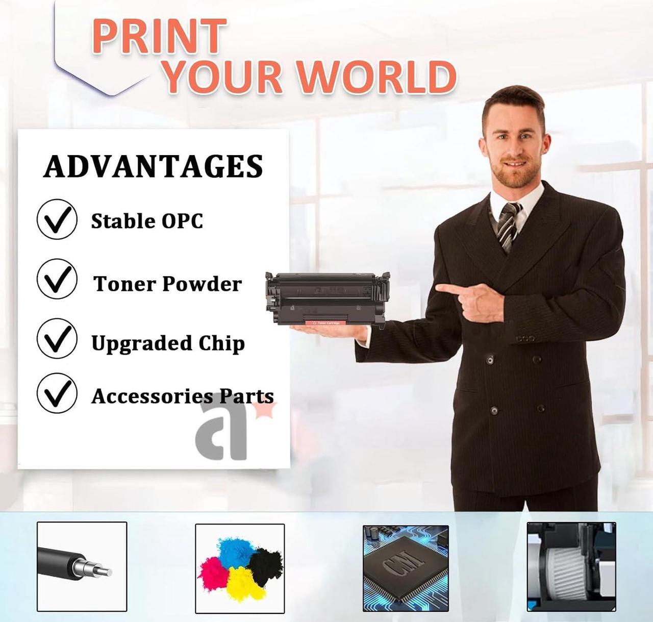 Alt view image 4 of 7 - 151X Toner Cartridge Compatible  151X W1510X Toner Cartridges Work  LaserJet Pro 4003w 4003dw 4103fdn 4103fdw Printers 1 Black