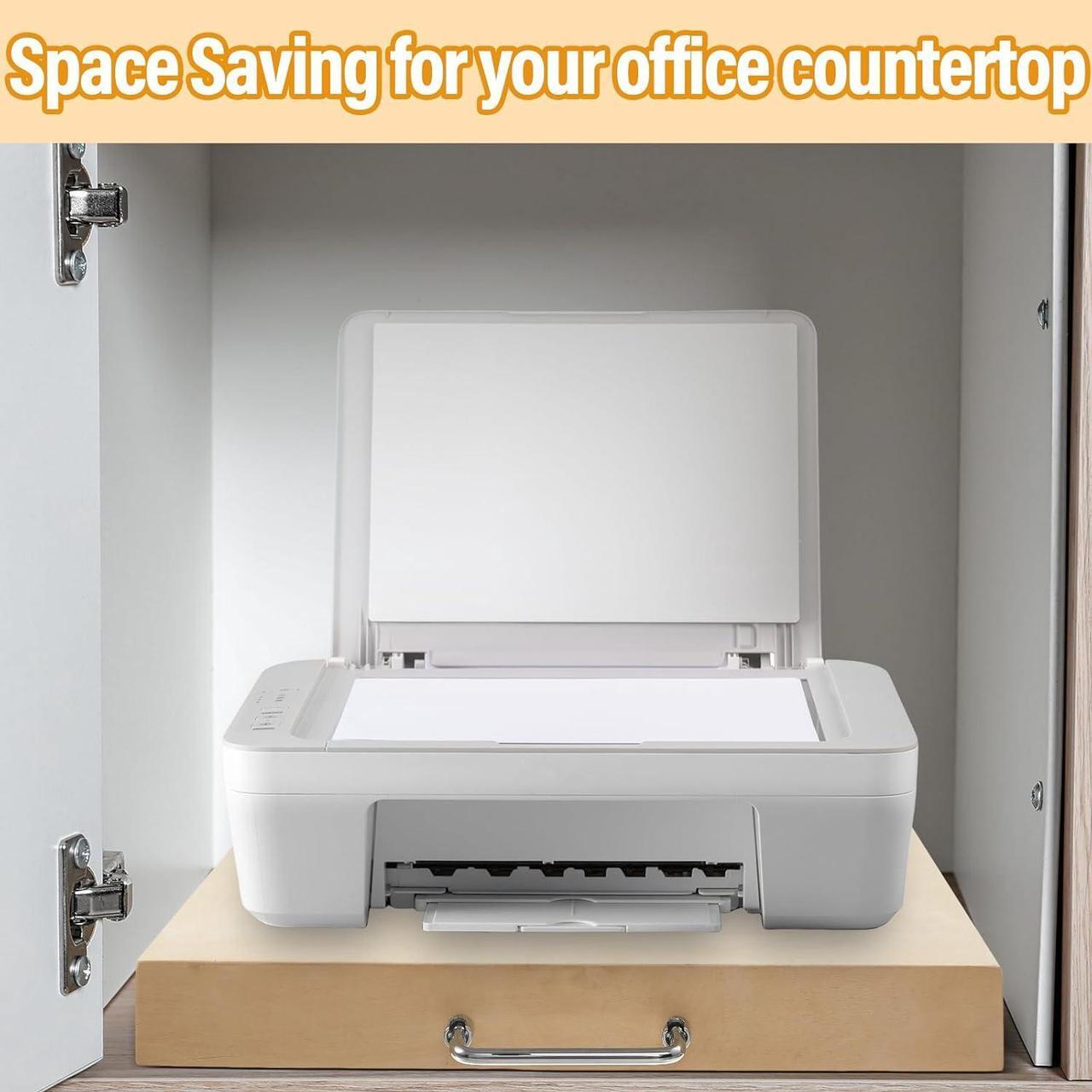Alt view image 5 of 7 - 19 Wide Big Printer Pull out Tray Pull out Drawers with Sliding Rails Screws Slide out Shelf Wood Slide out Tray Pull out Cabinet Organizer for Office Desk Sliding Storage, Hold up 80 Lbs