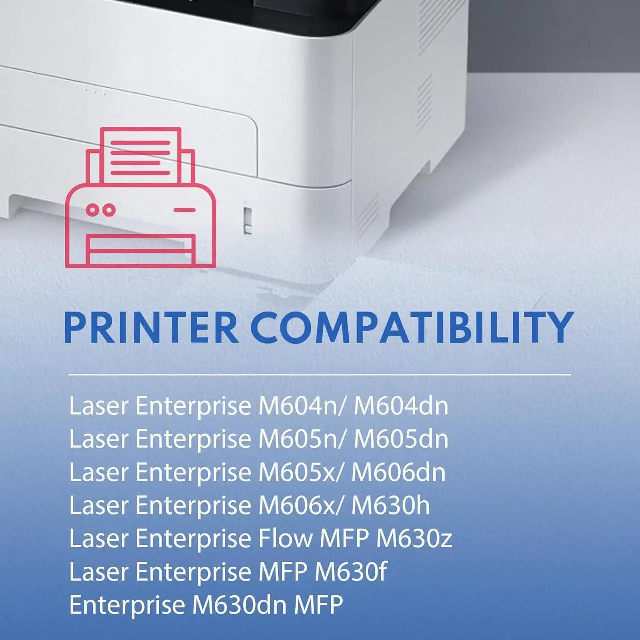 Alt view image 2 of 7 - 81X Black High-Yield Toner Cartridge CF281X (with Chip) Black 81X CF281X Compatible Replacement  81A 81X Work with Laser Enterprise M604 M605 M606 Enterprise MFP M630 Series Printer 1-Pack