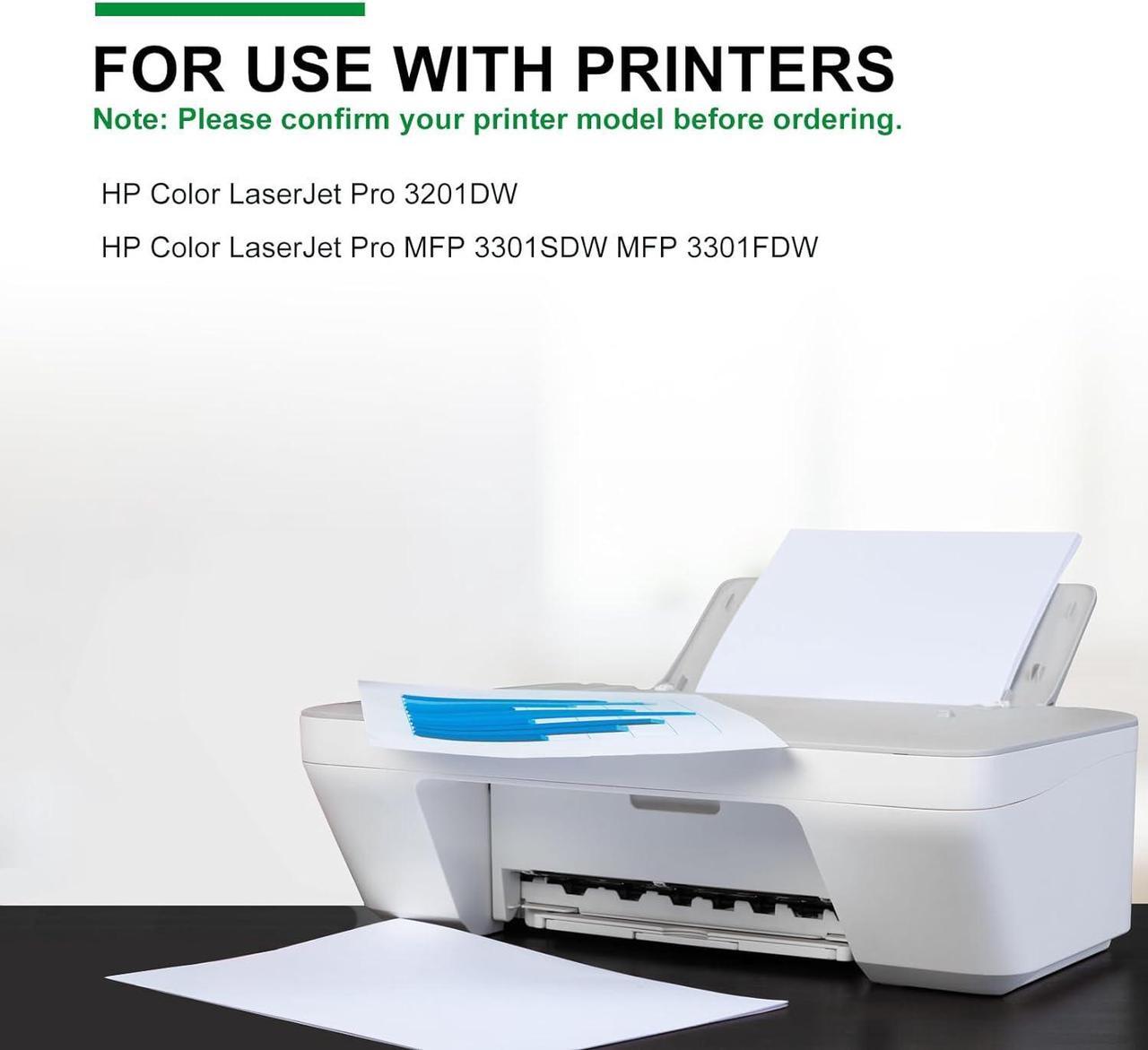 Alt view image 3 of 7 - 218A Toner Cartridge 4 Pack no chip Compatible  218A 218X  Printer Color Laserjet Pro 3201DW MFP 3301SDW 3301FDW 3301CDW(W2180A W2181A W2182A W2183A)
