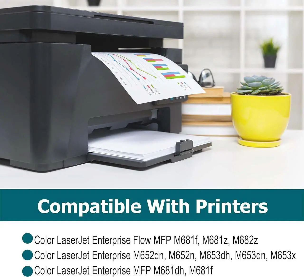 Alt view image 2 of 6 - 655A Magenta Toner Cartridge Replacement   655A CF453A   Color Laser Enterprise M652, M653, Color Laser Enterprise MFP M681, M682 Series