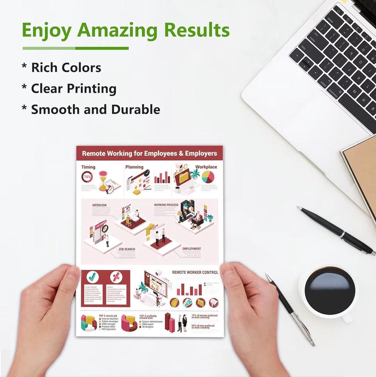 Alt view image 4 of 6 - 63XL Ink Cartridge Combo Pack Compatible  63XL 63 Ink Cartridges Replacement  63XL Ink OfficeJet 3830 4650 4655 Envy 1112 2130 2132 3631 4520 Printer (2 Pack 1Black 1Tri-Color)