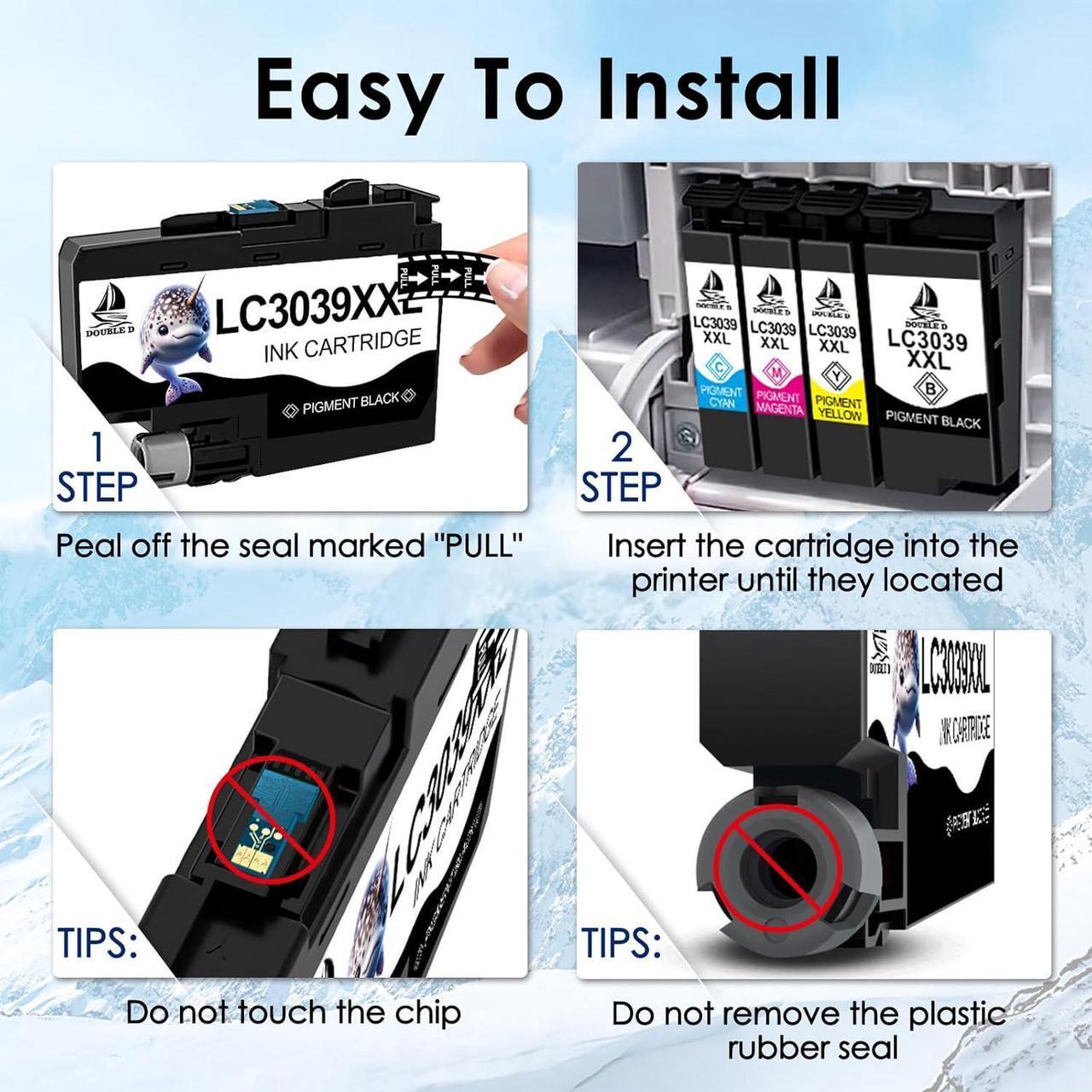 Alt view image 5 of 7 - LC3039XXL Compatible Ink Cartridges Replacement for Brother LC3039 LC3039XXL LC-3039BK LC3037 LC3037BK LC-3037XXL,Work for Brother MFC-J5945DW MFC-J6945DW MFC-J5845DW MFC-J6545DW(4 Pack)